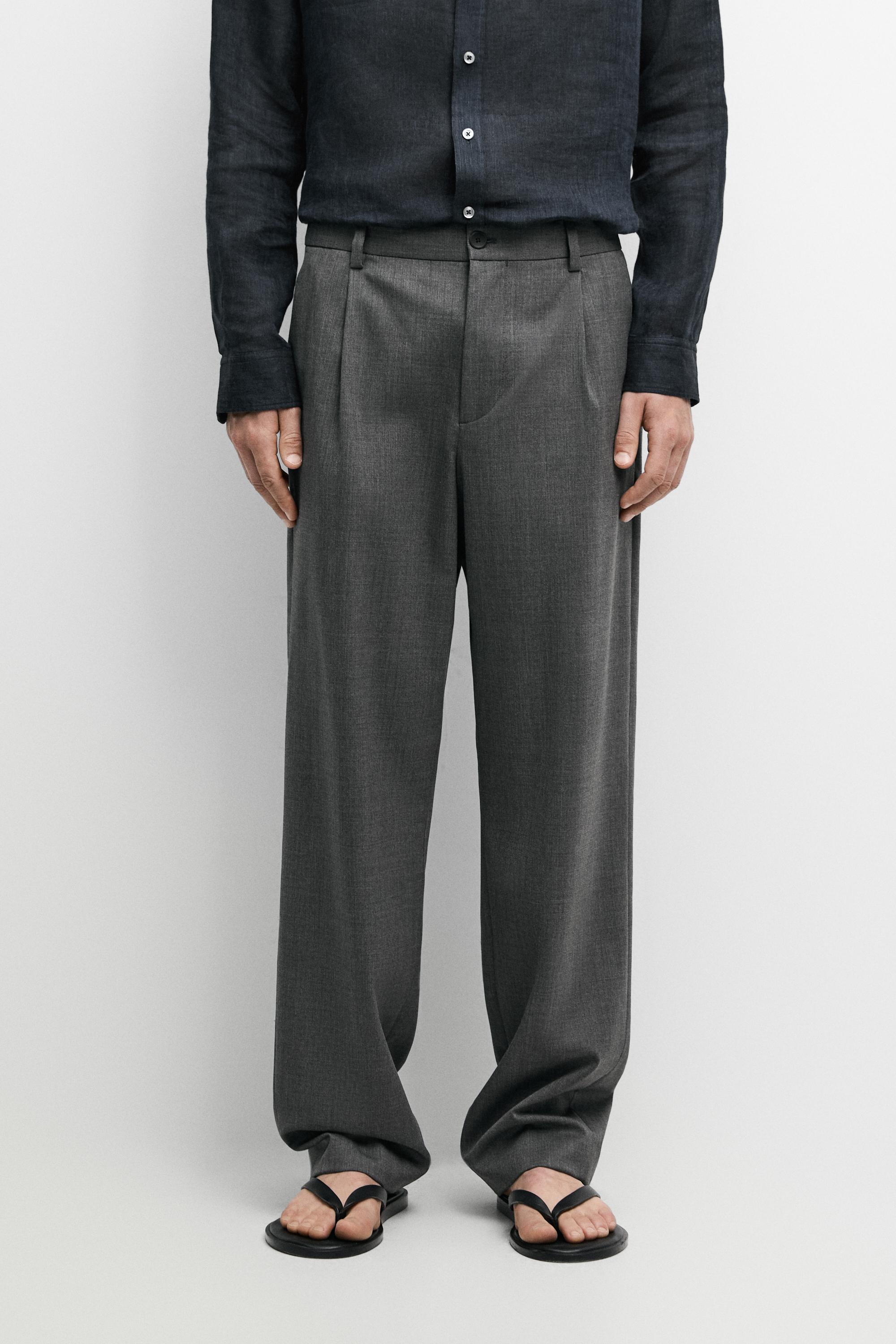 Wool blend cool wool darted pants