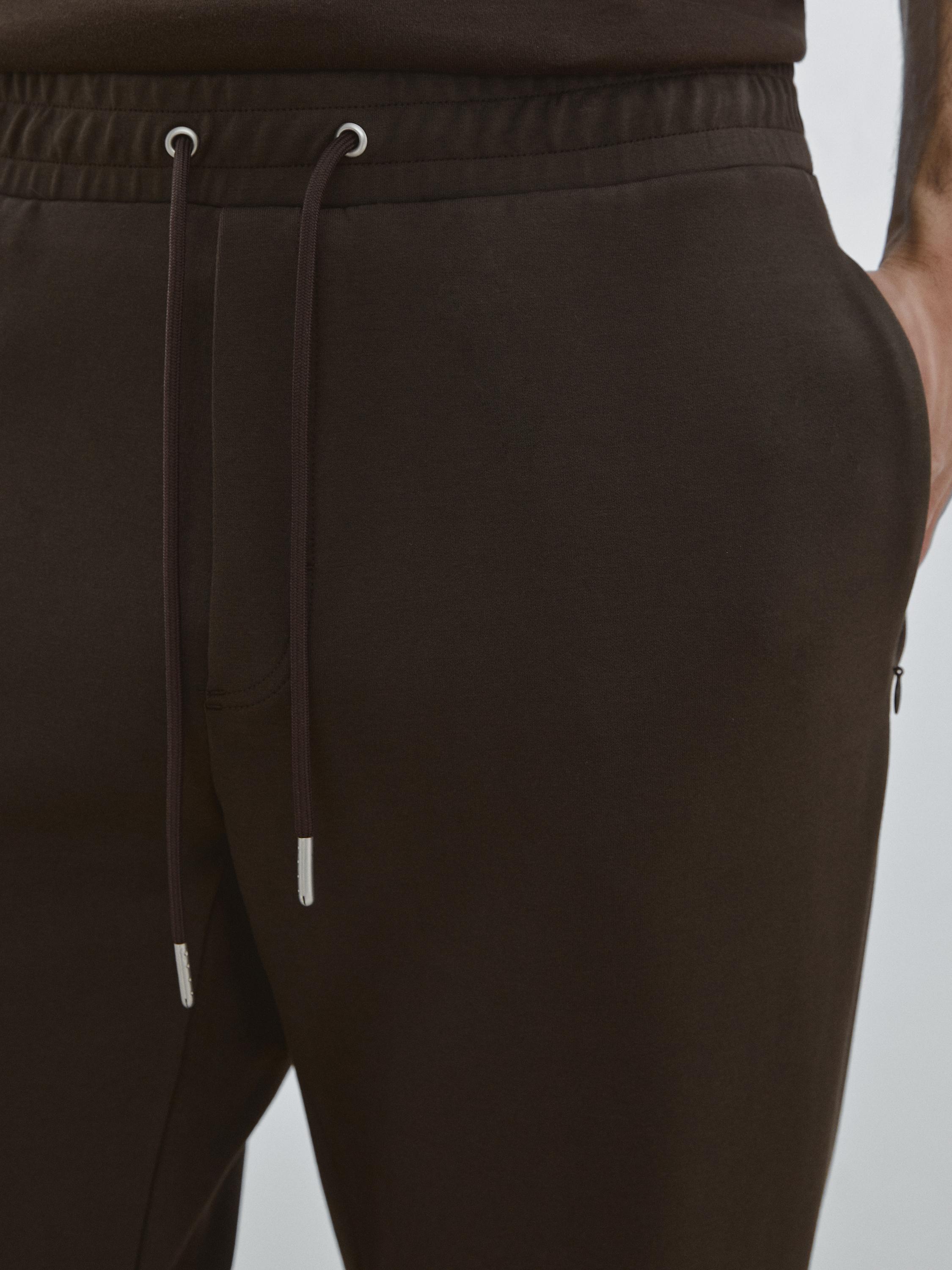 Cotton blend jogger fit trousers