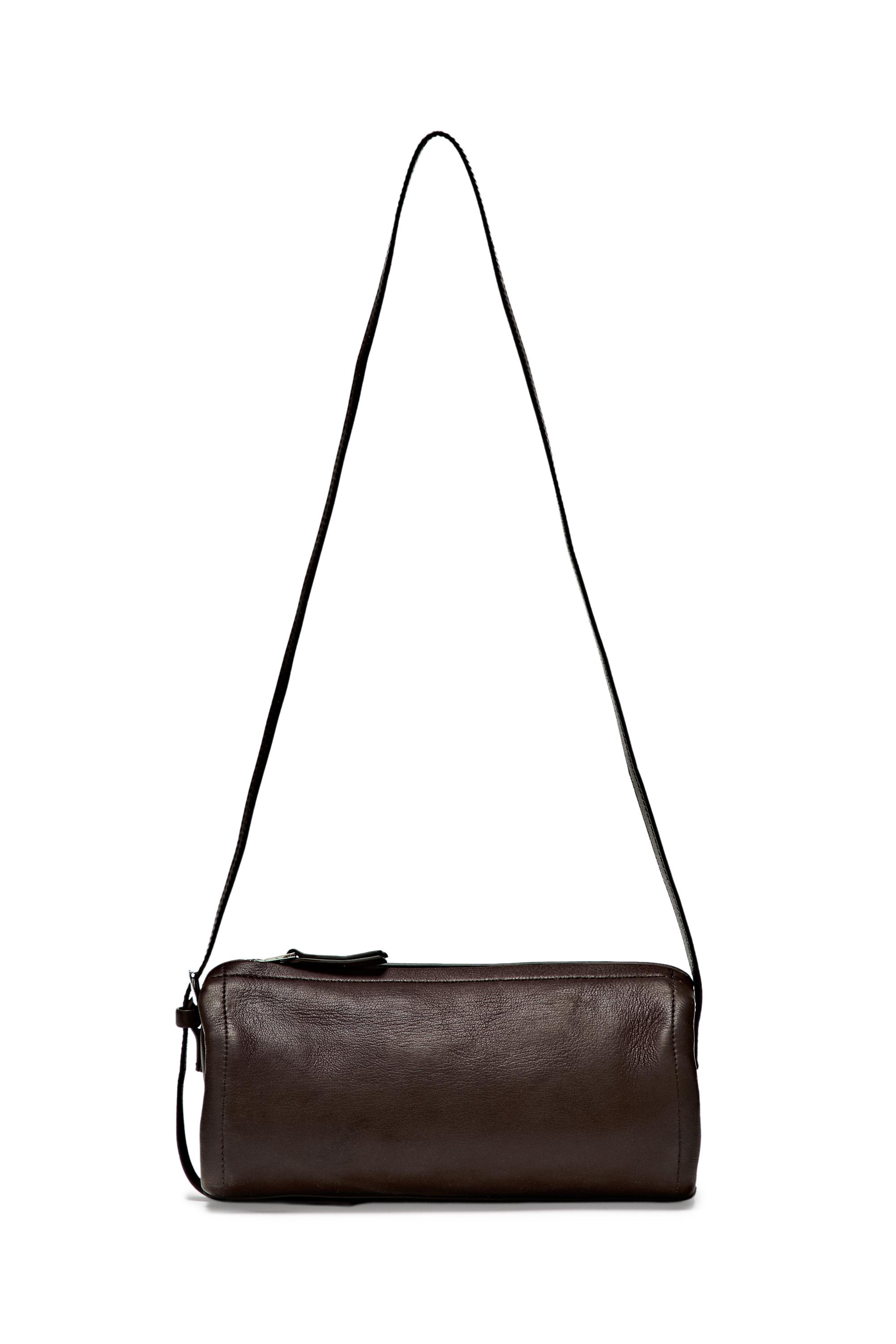 Nappa leather crossbody bag — BROWN