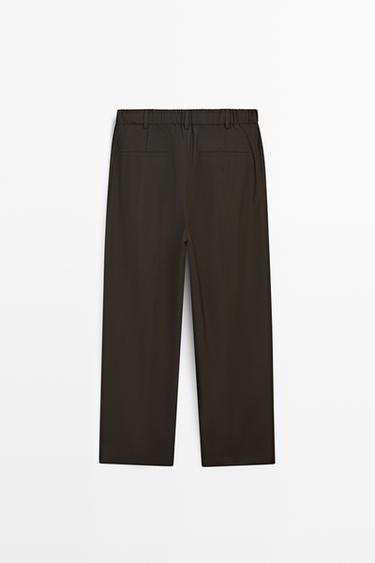 100% wool relaxed fit pants — BROWN 6