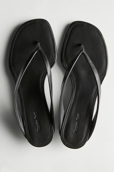 Mid-heel toe sandal — BLACK 1