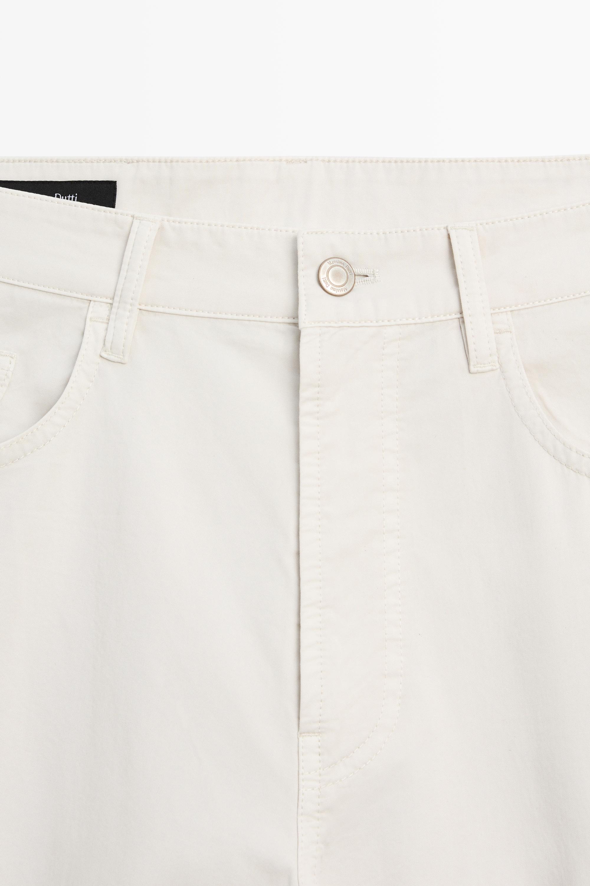 Barrel fit poplin denim-effect pants — STONE