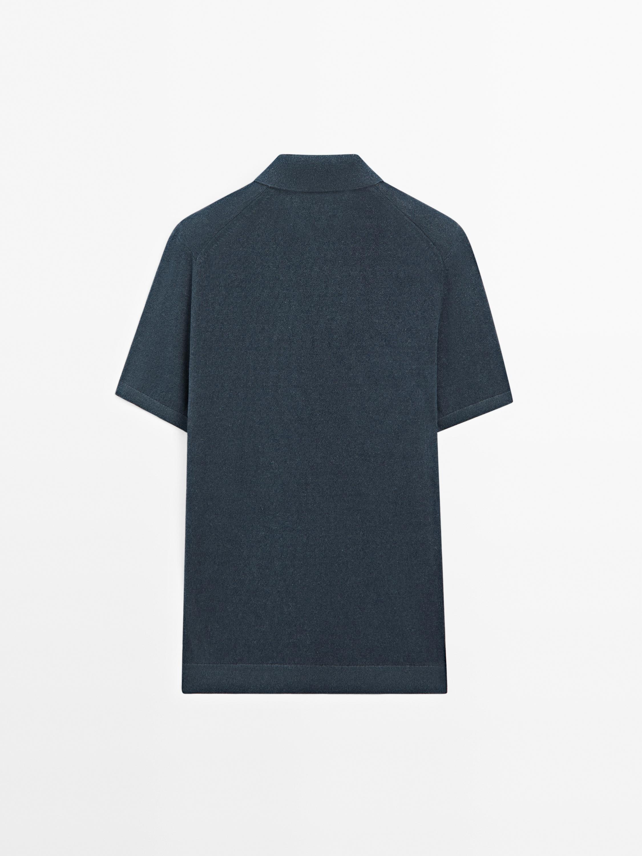 Polo en maille de lin mélangé