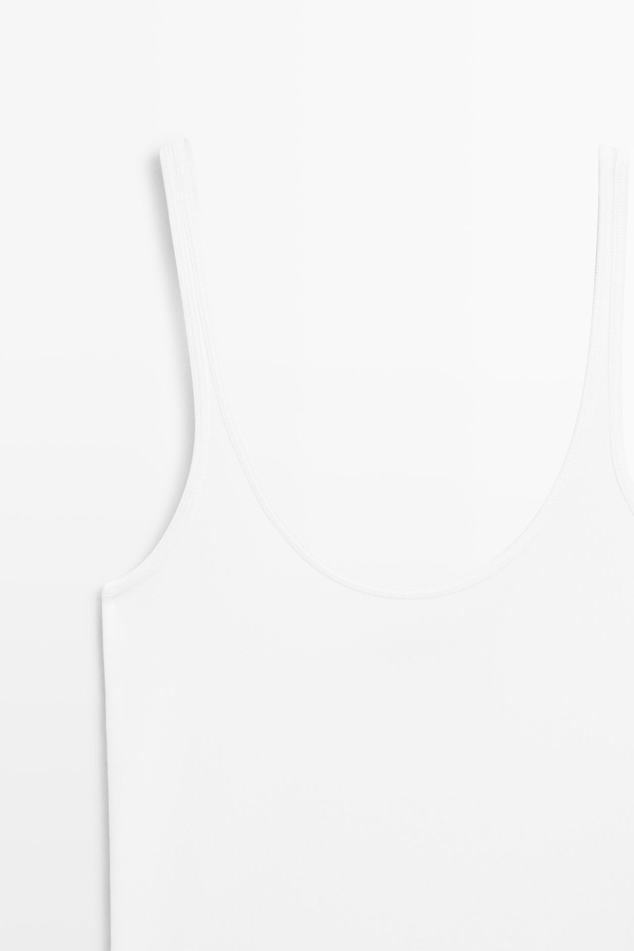 Strappy cotton blend top — WHITE