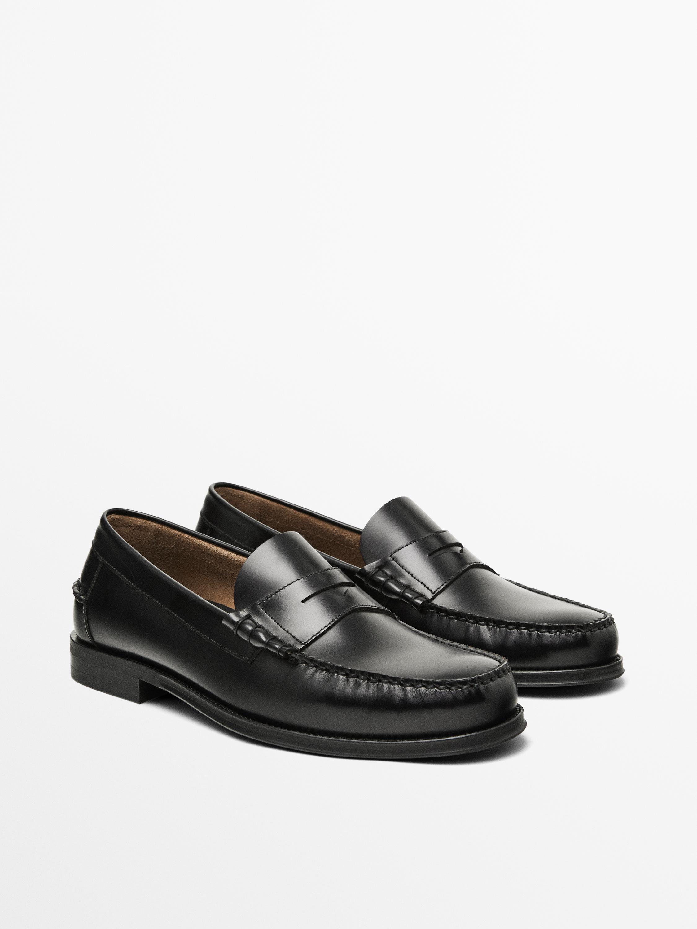 Glossy finish penny loafers