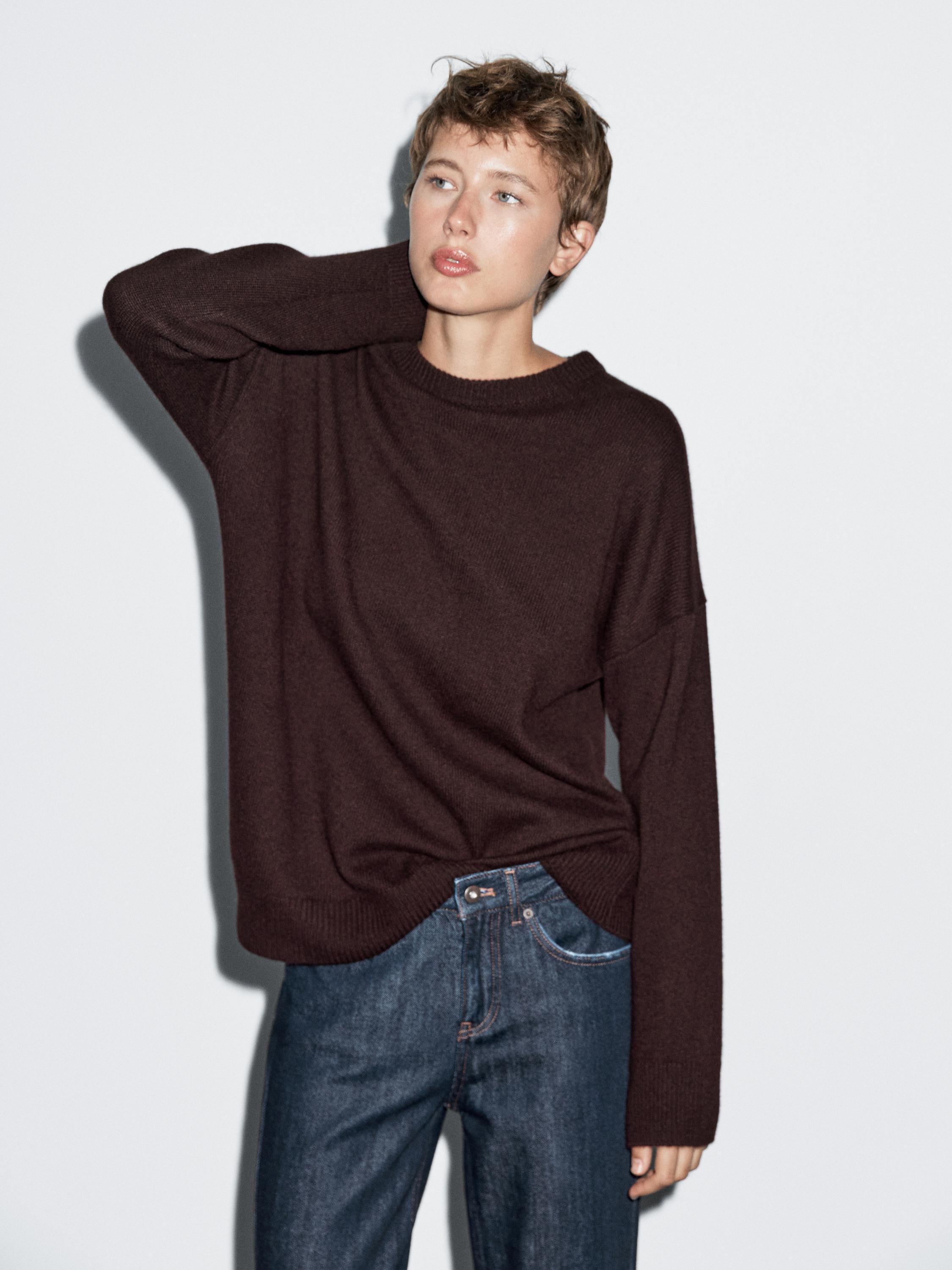100% cashmere oversize knit sweater