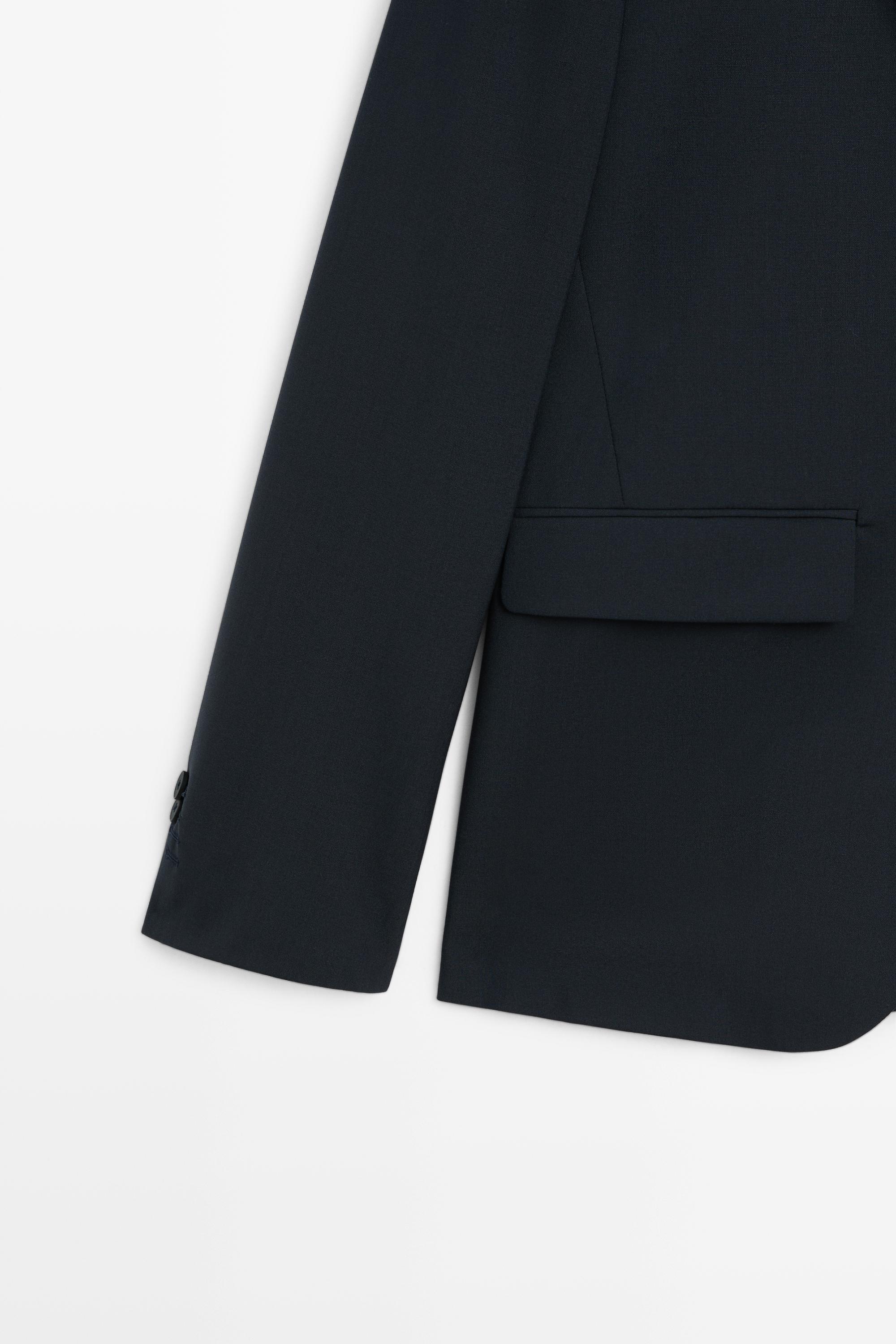 Wool blend suit blazer — NAVY BLUE