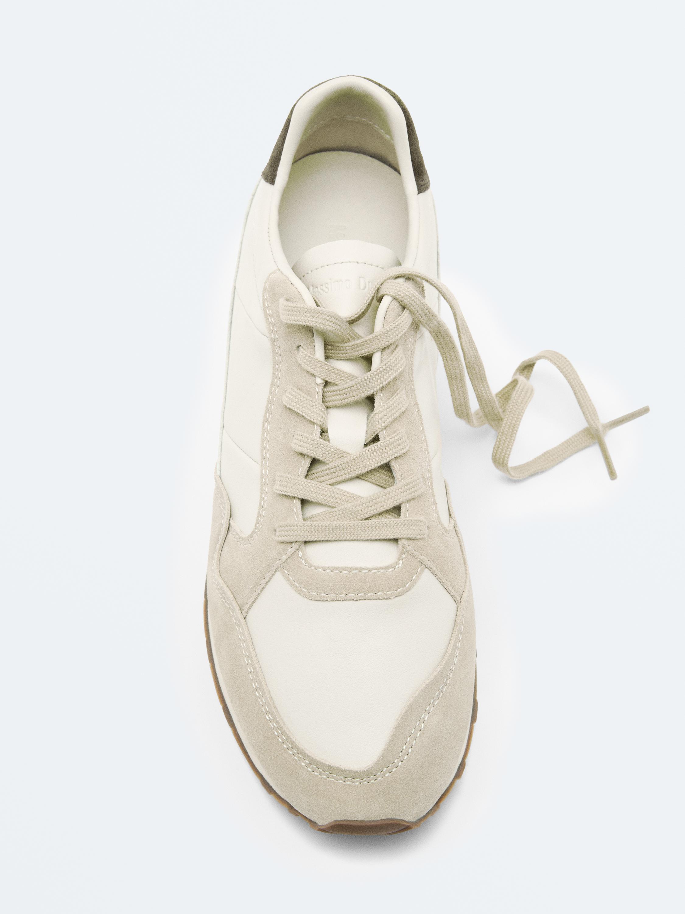 Trainers with contrast back piece — WHITE