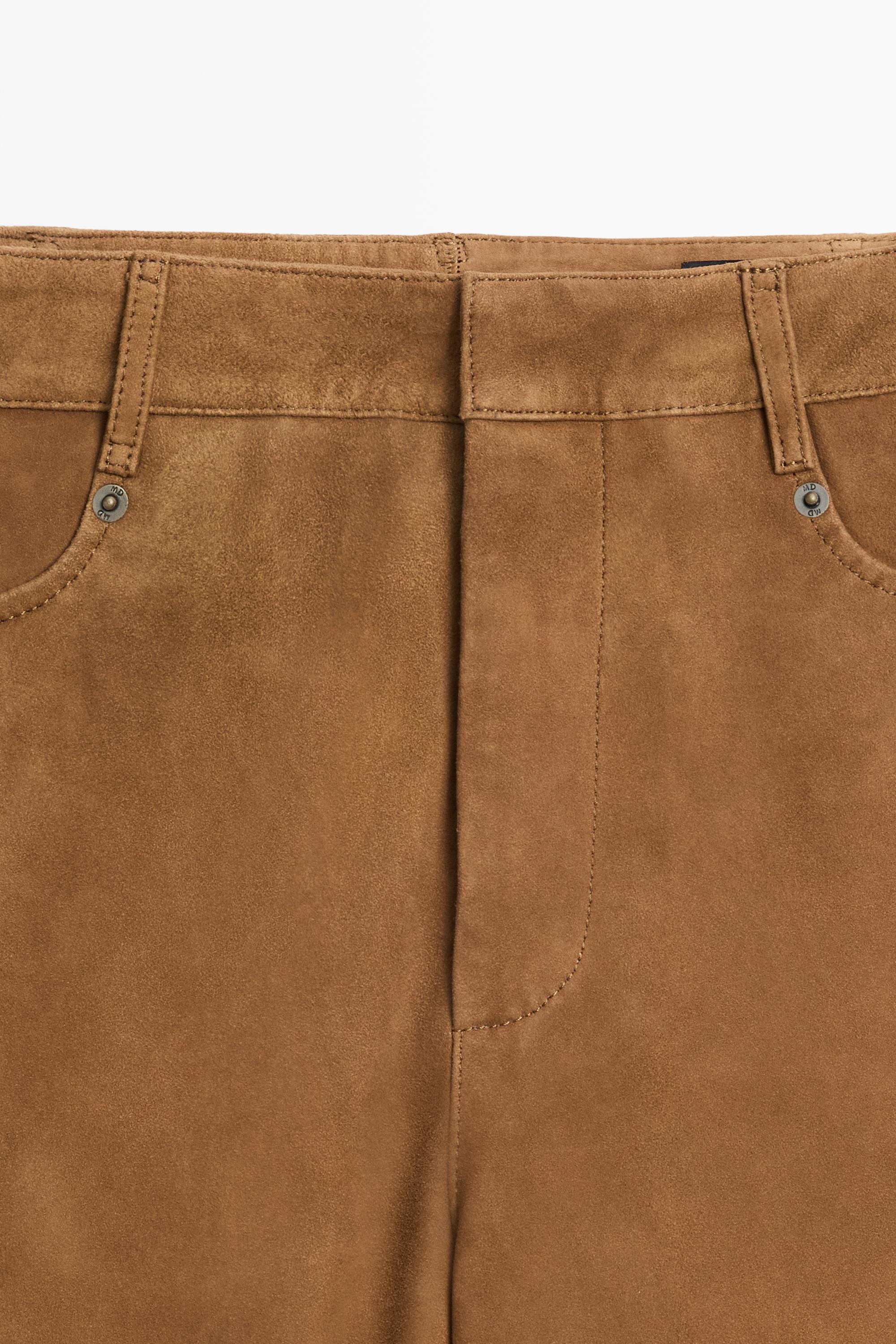 Suede leather pants — Washed