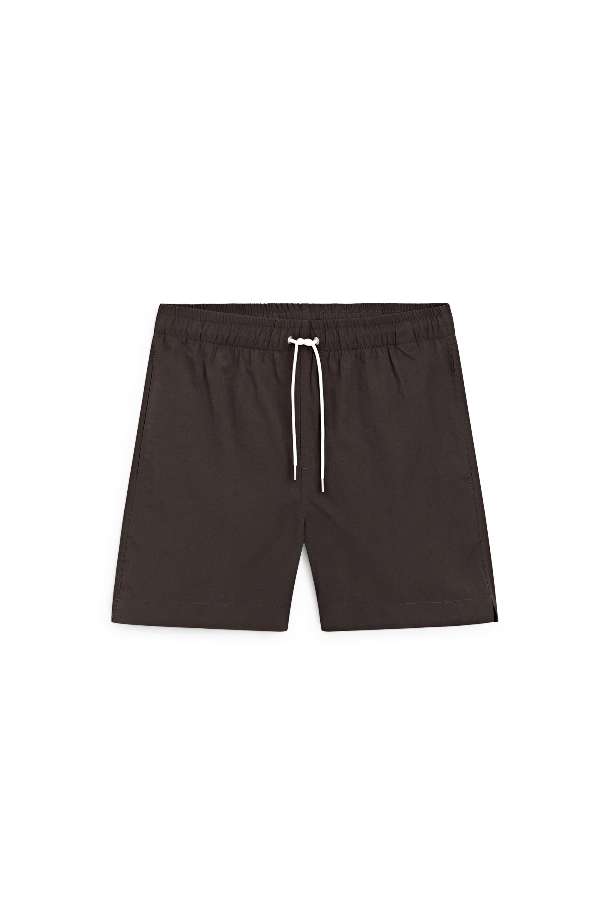 Plain swim trunks — BROWN