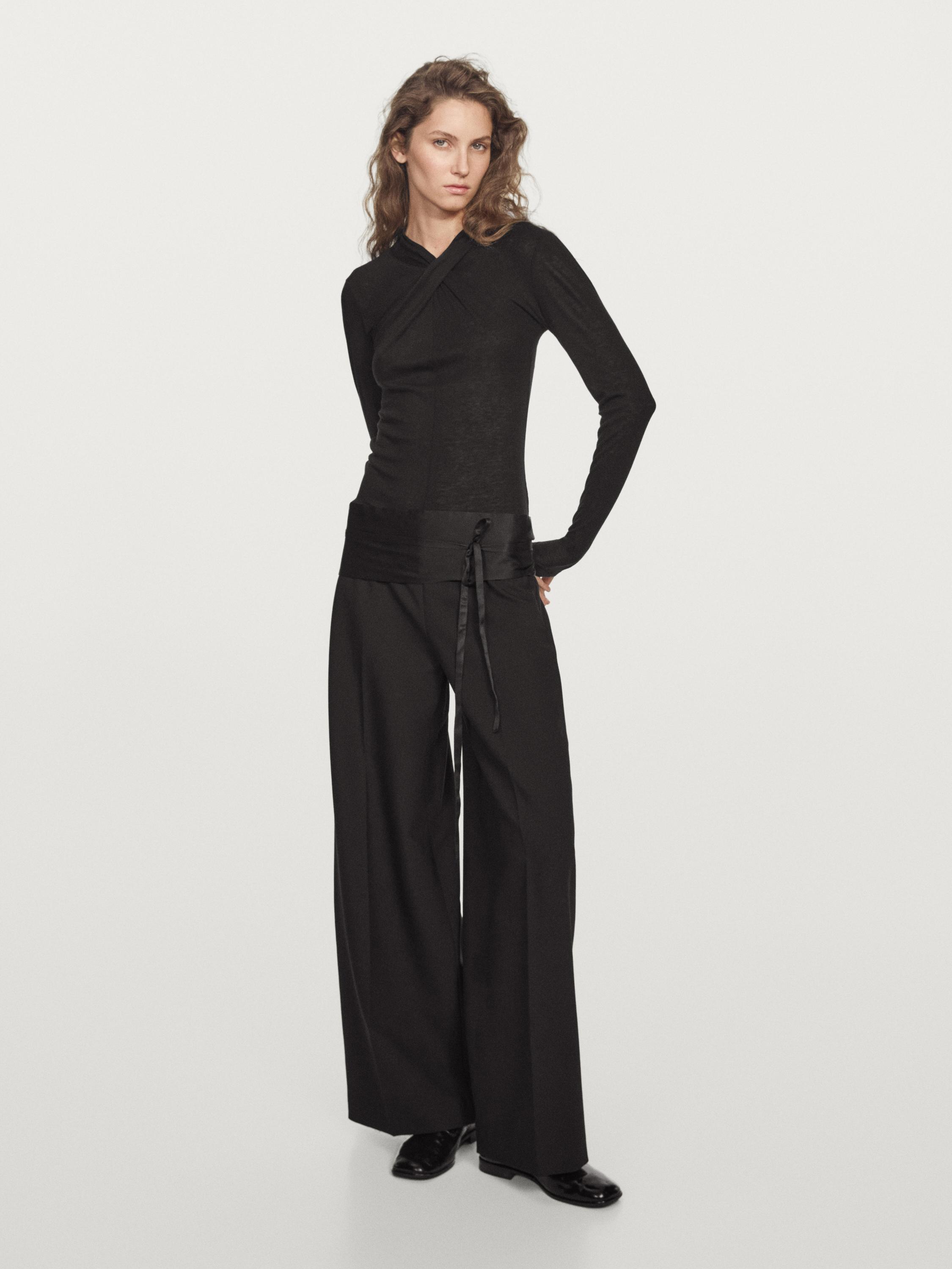 Top cruzado lyocell lana
