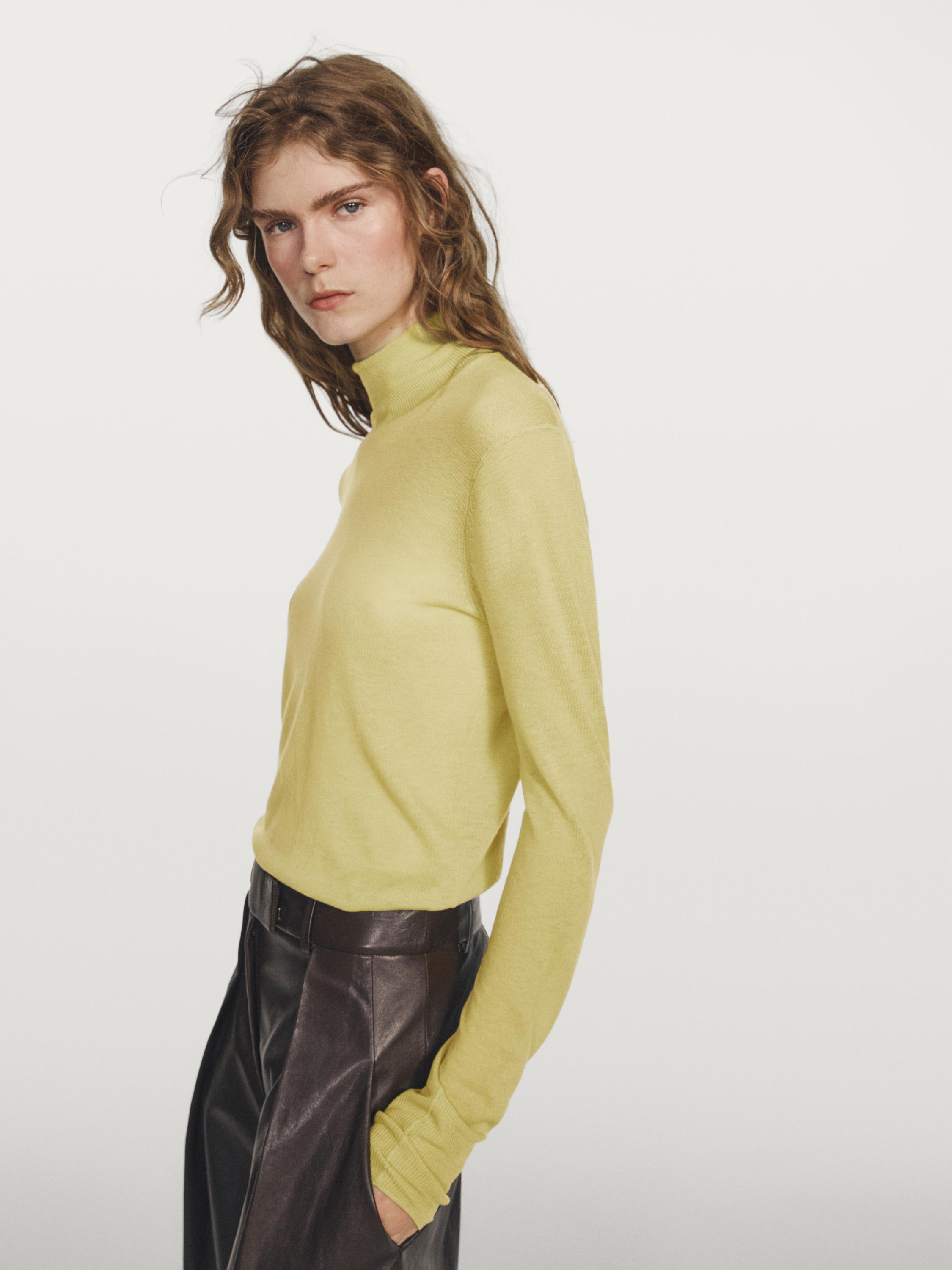 Knit 100% wool mock turtleneck sweater - STUDIO