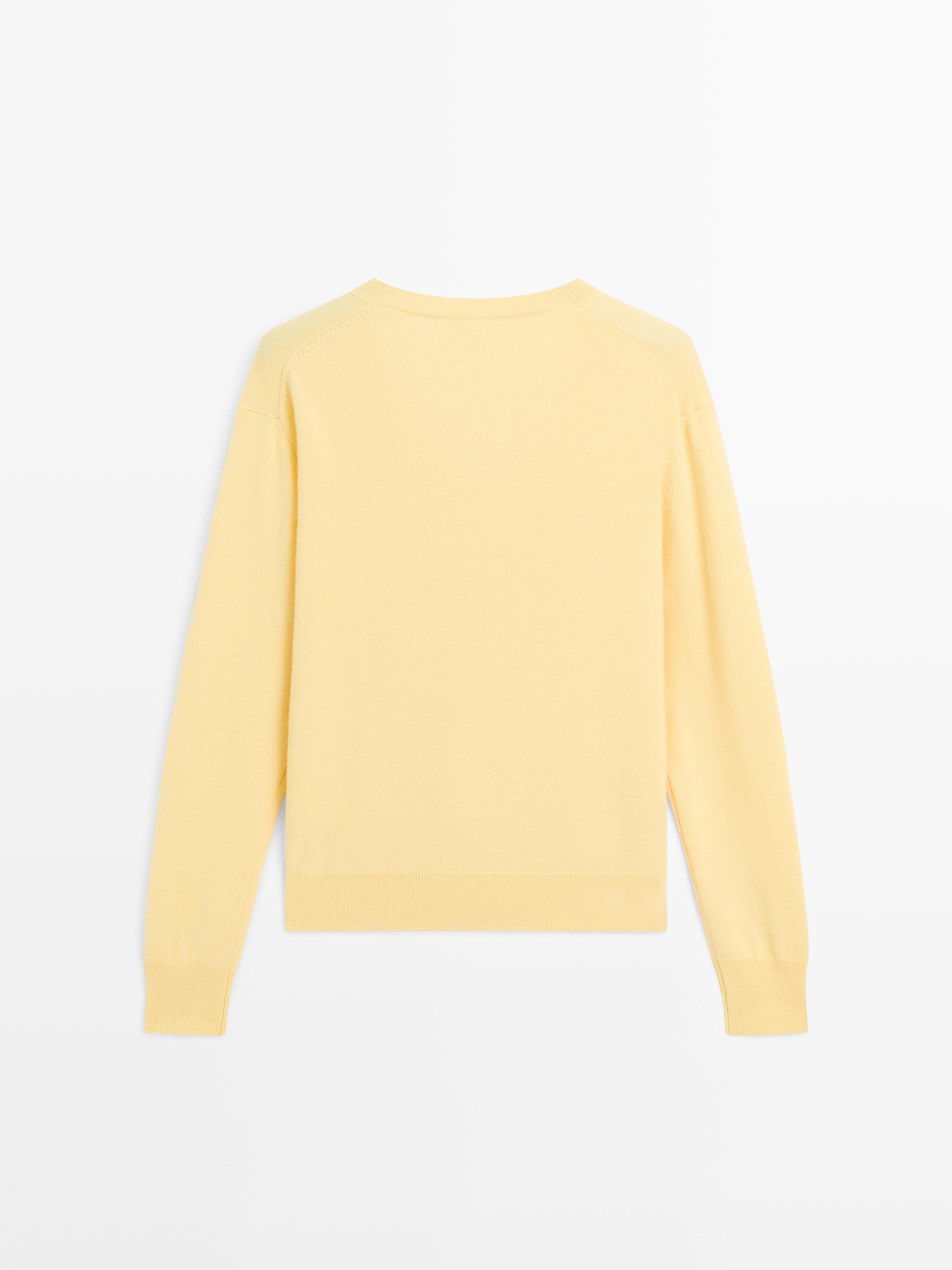 Maglia con scollo a v profondo in misto lana