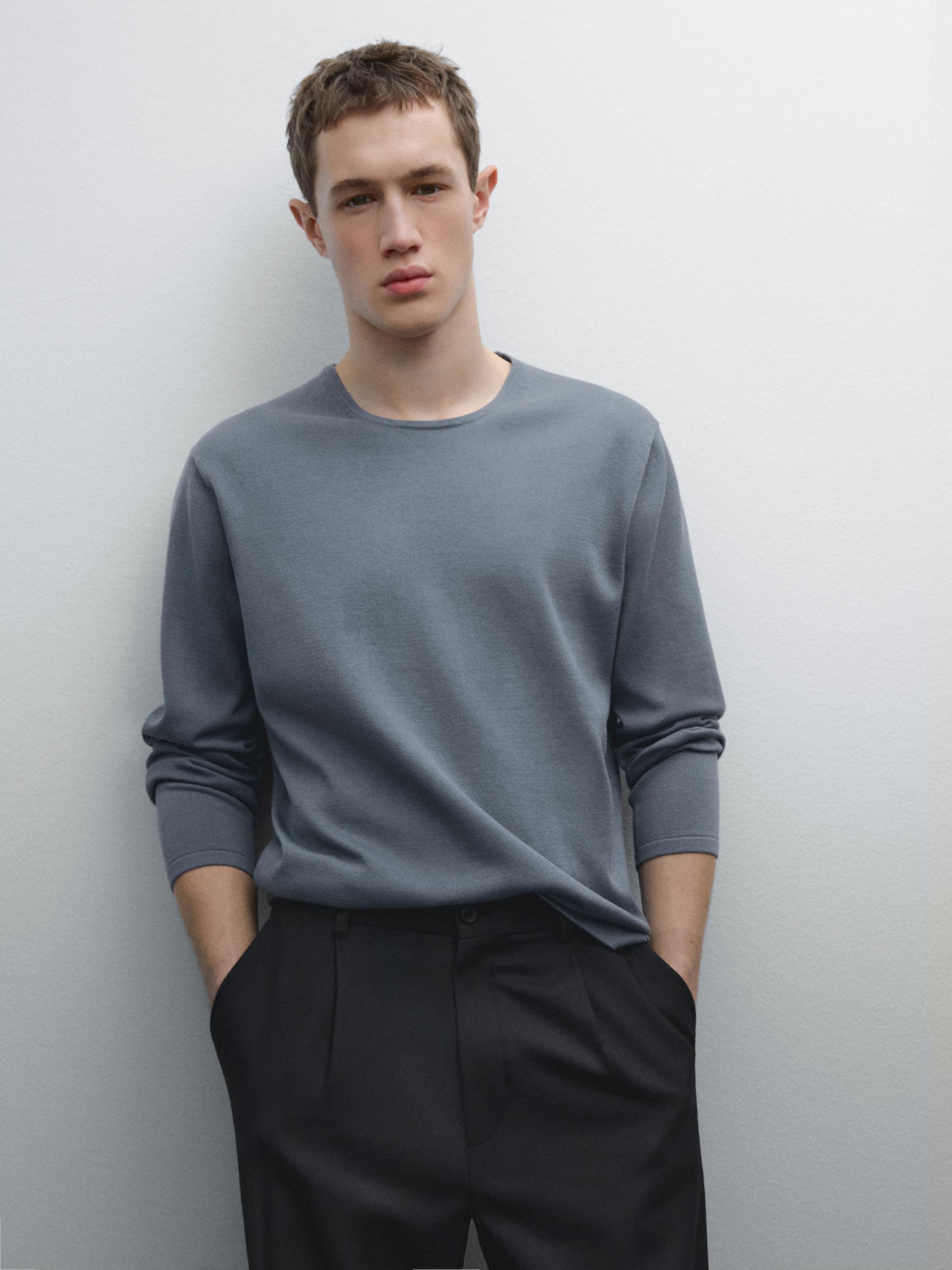 Cienki dzianinowy sweter ze 100% bawełny