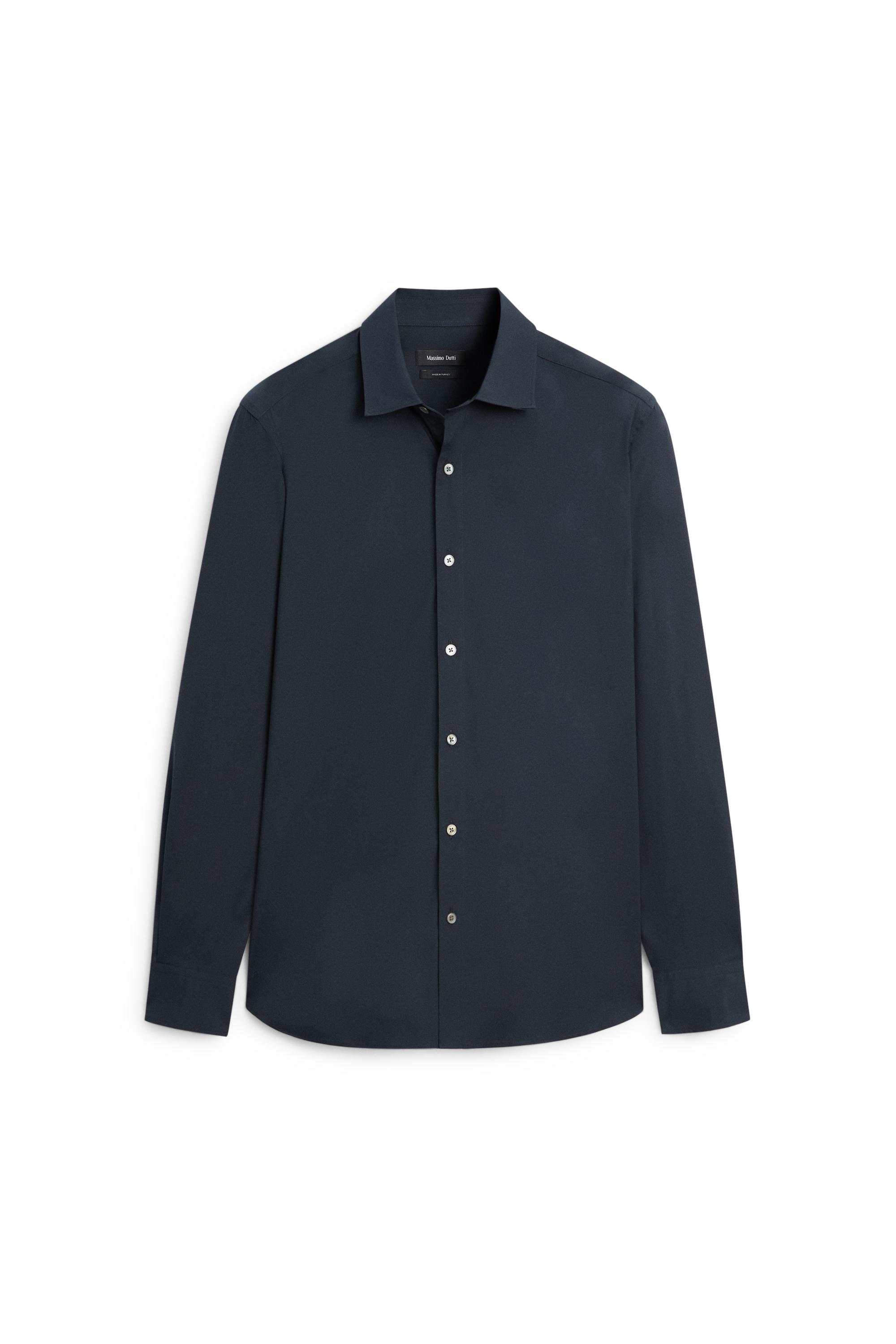Slim fit stretch shirt — NAVY BLUE