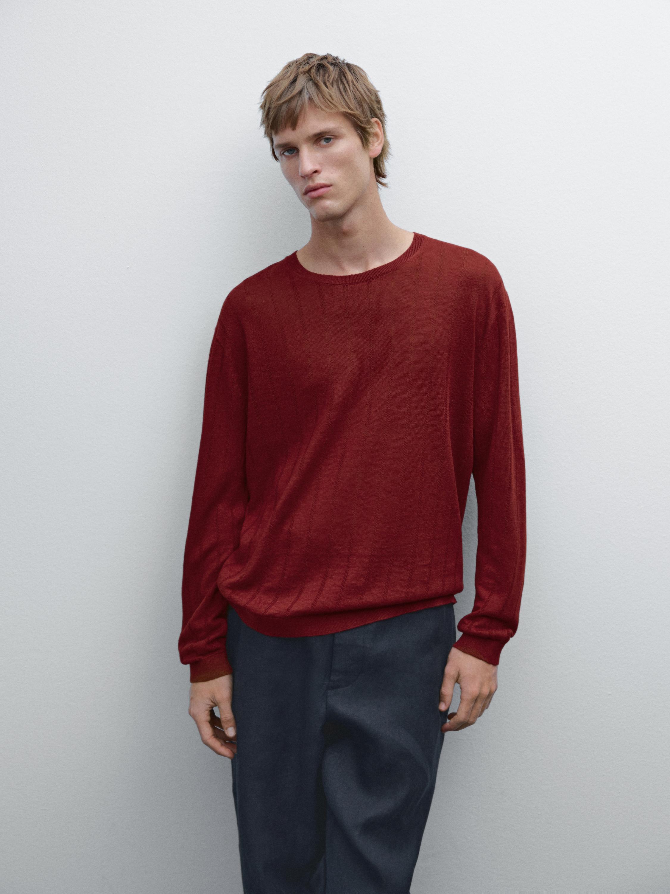 Pull col rond lin