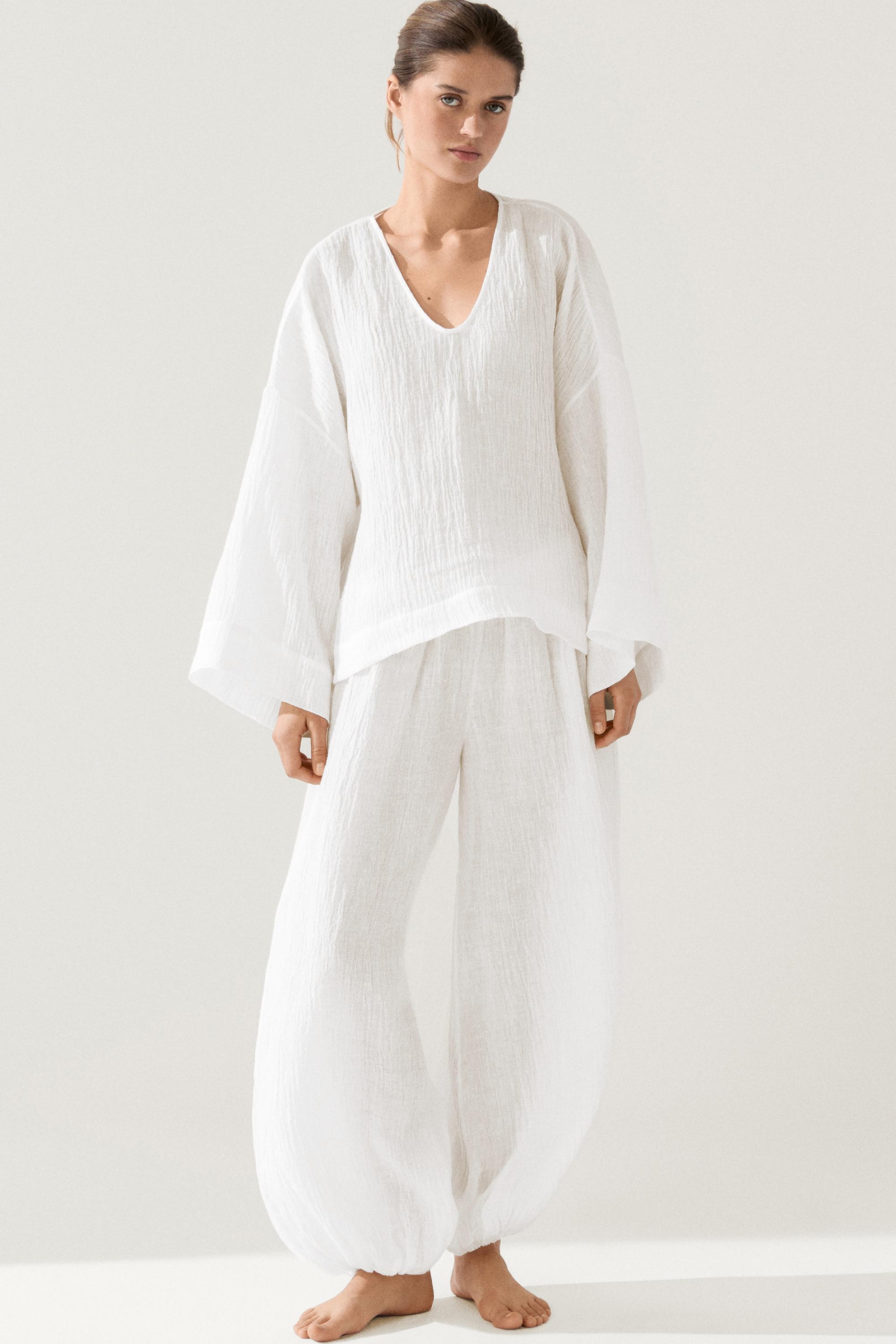 Linen sarouel trousers — Off white