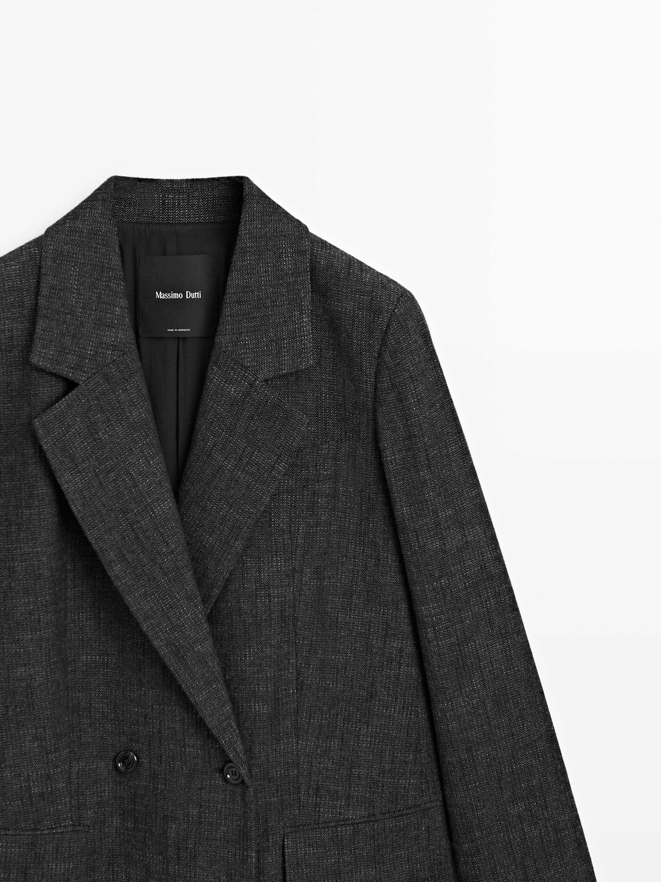 Manteau long à chevrons