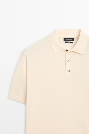 100% cotton knit polo sweater — CREAM 9