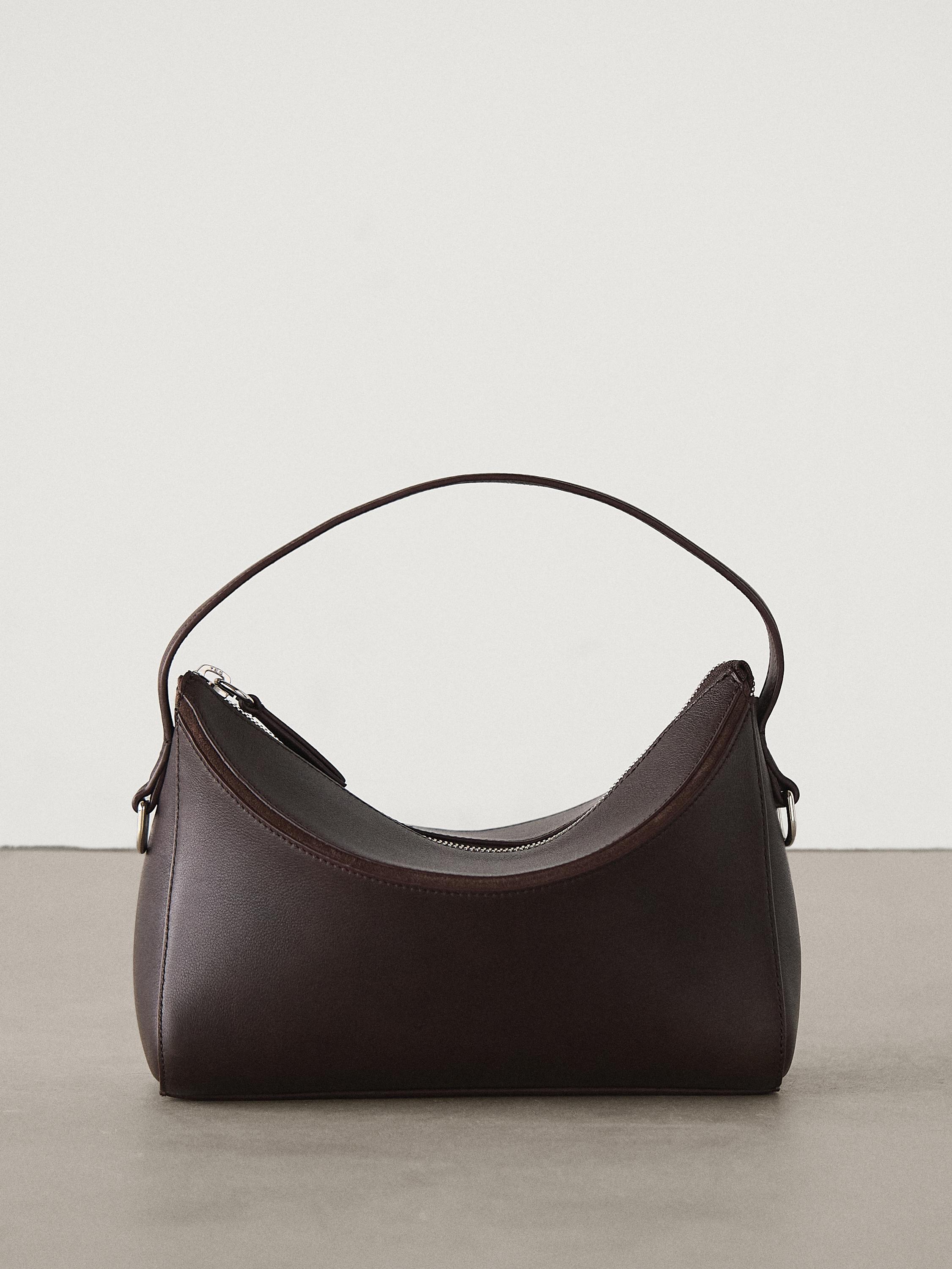 Nappa leather curved detail bag