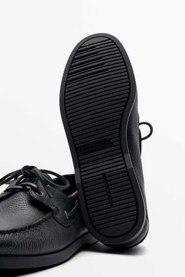 Leather boat shoe — BLACK 8