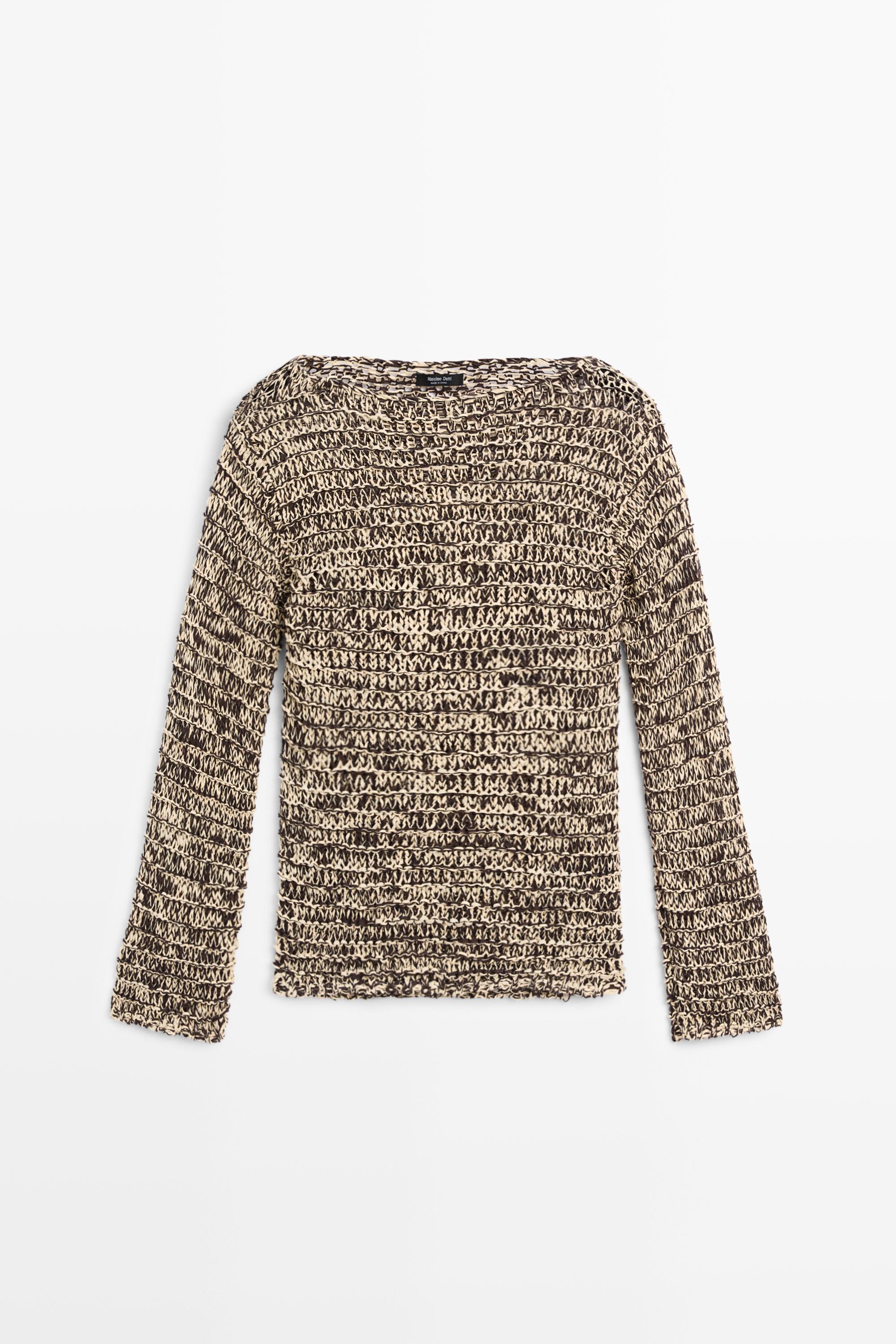 Marled knit sweater — SAND