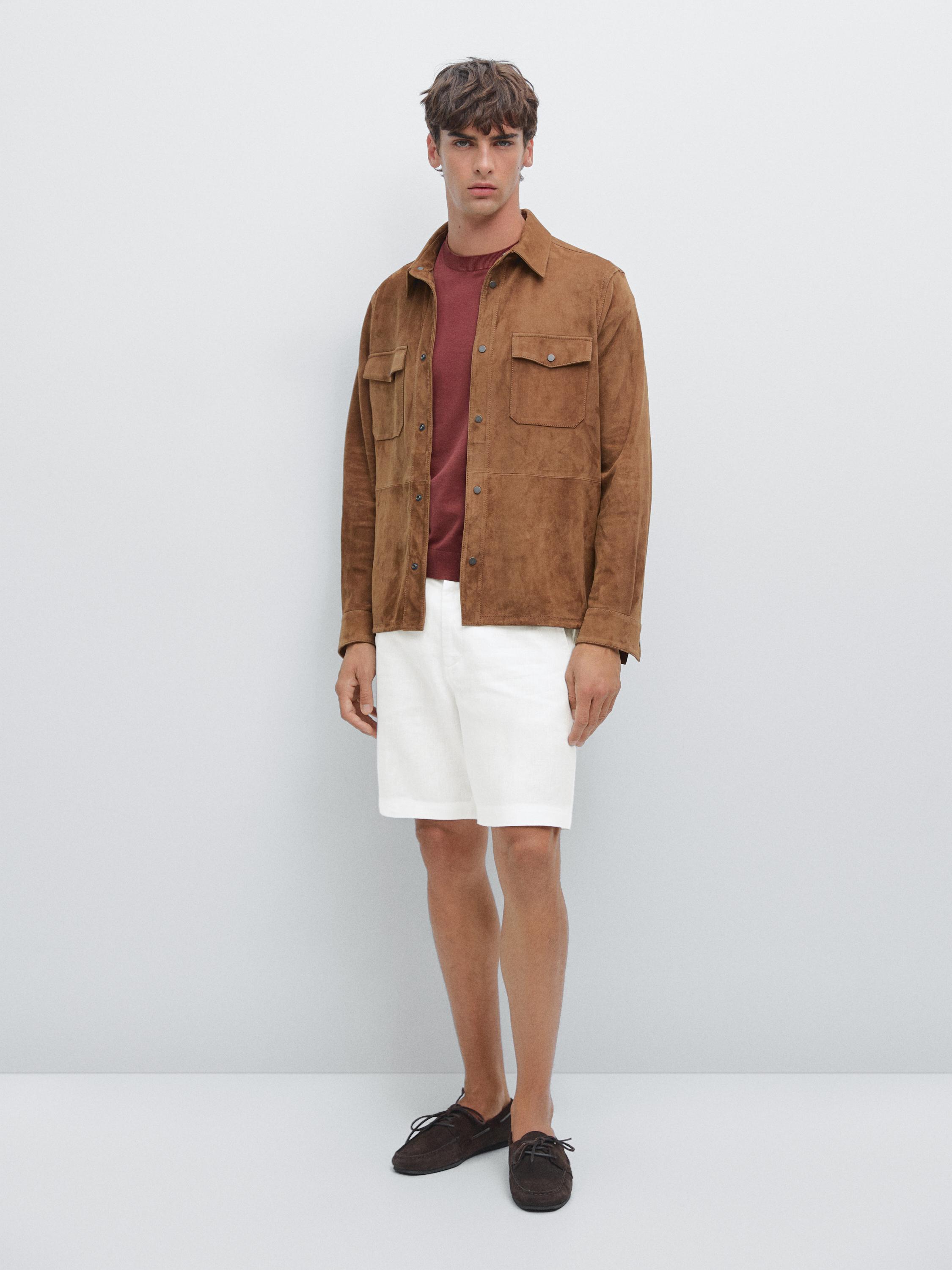 100% linen Bermuda shorts