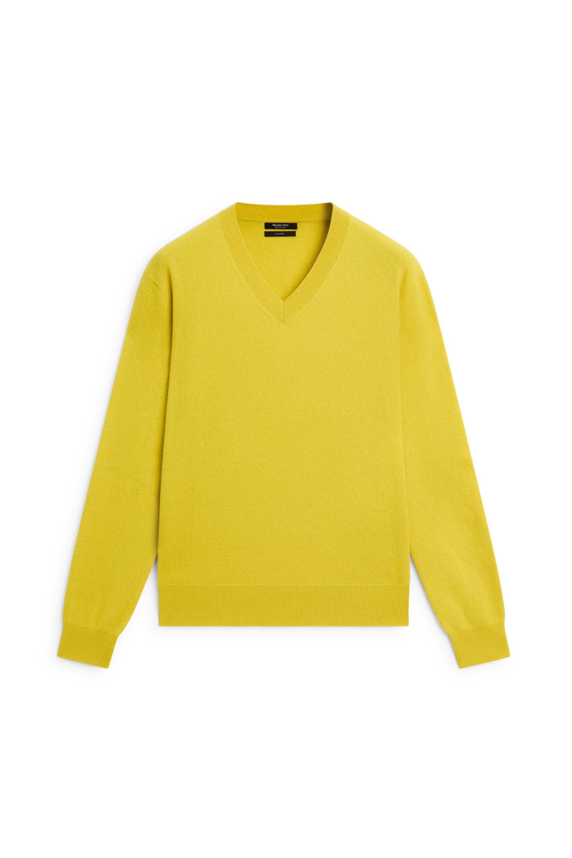 100% cashmere knit sweater — LIME
