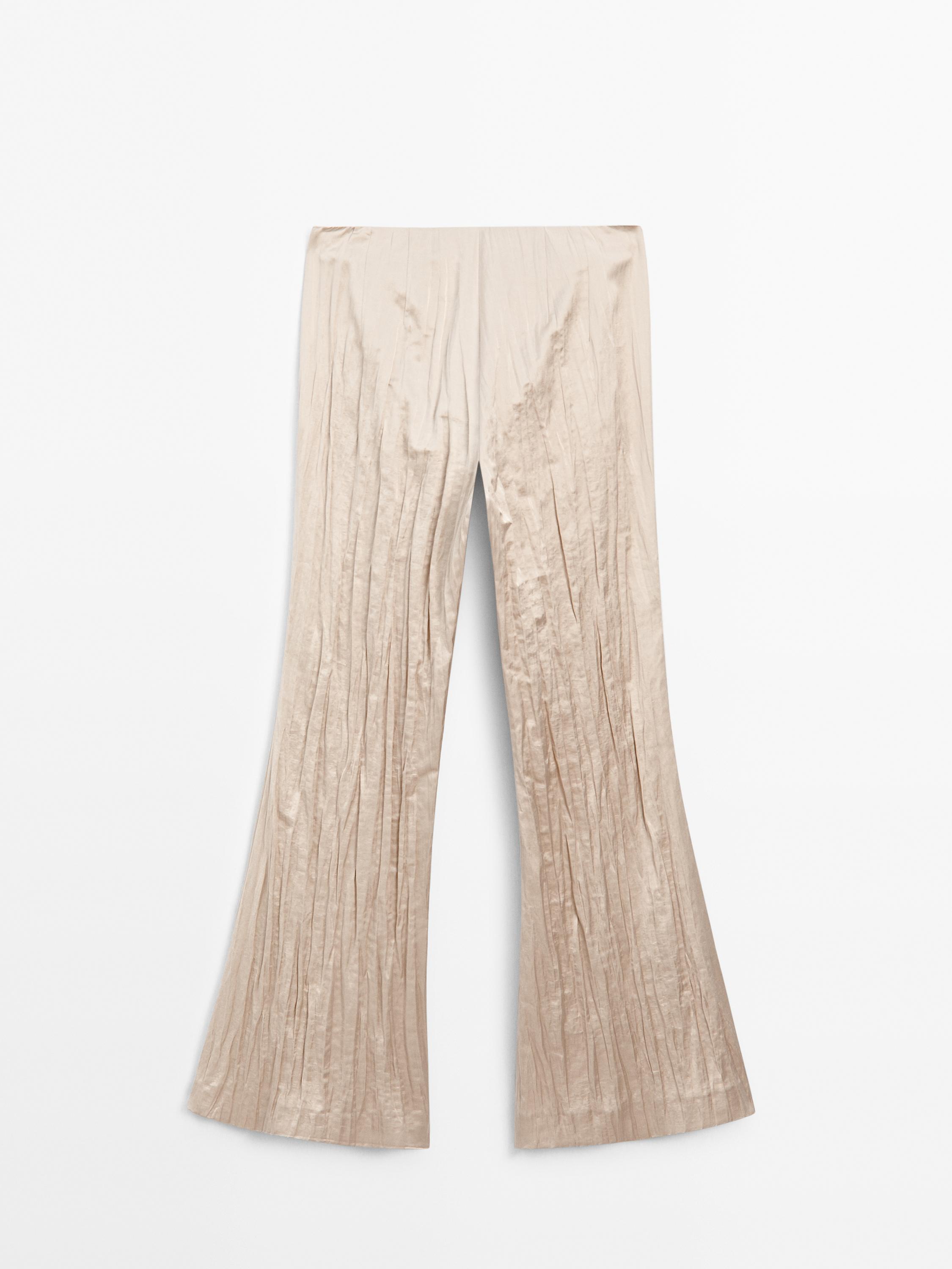 Satin flared fit trousers