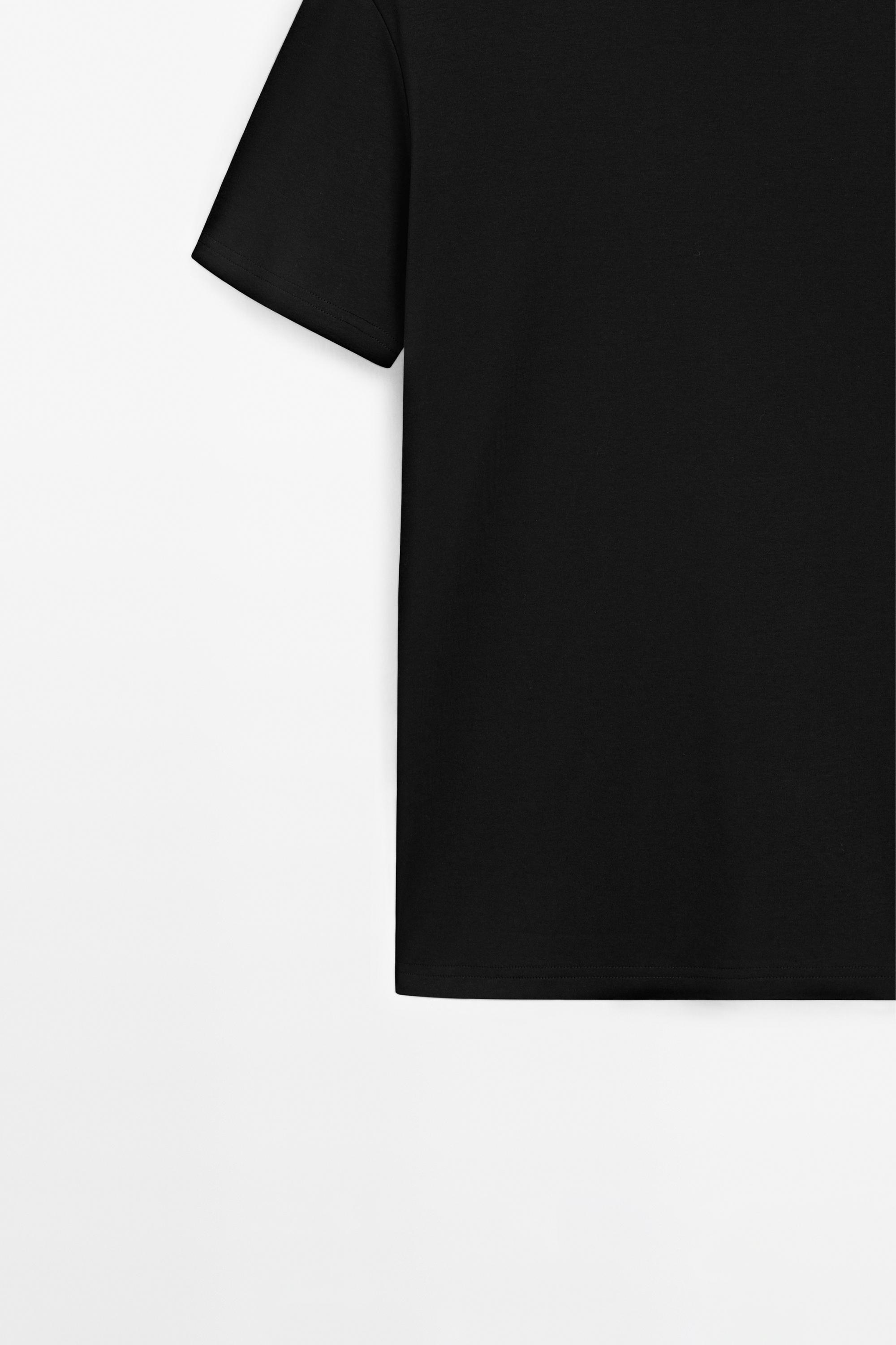 100% mercerised cotton T-shirt — BLACK