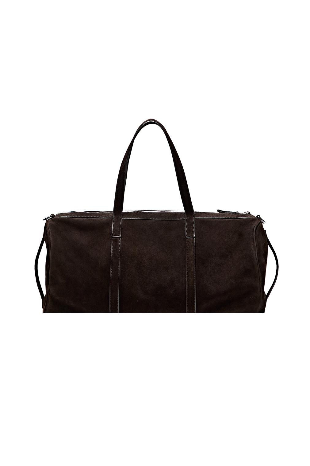 Suede leather travel bag — BROWN