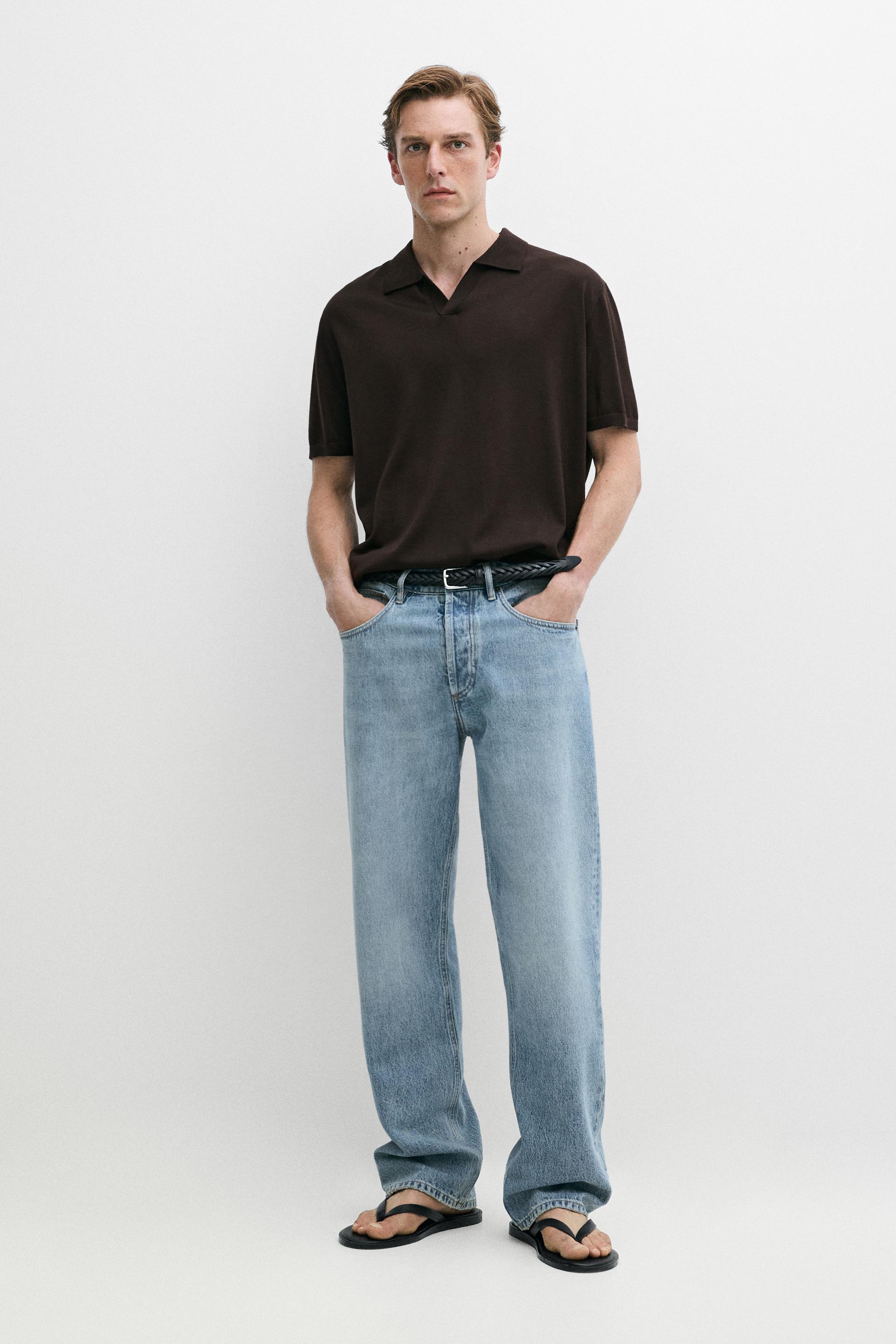 Polo In Maglia A Maniche Corte Misto Lana - Marrone - Xxl - Massimo Dutti - Male-image