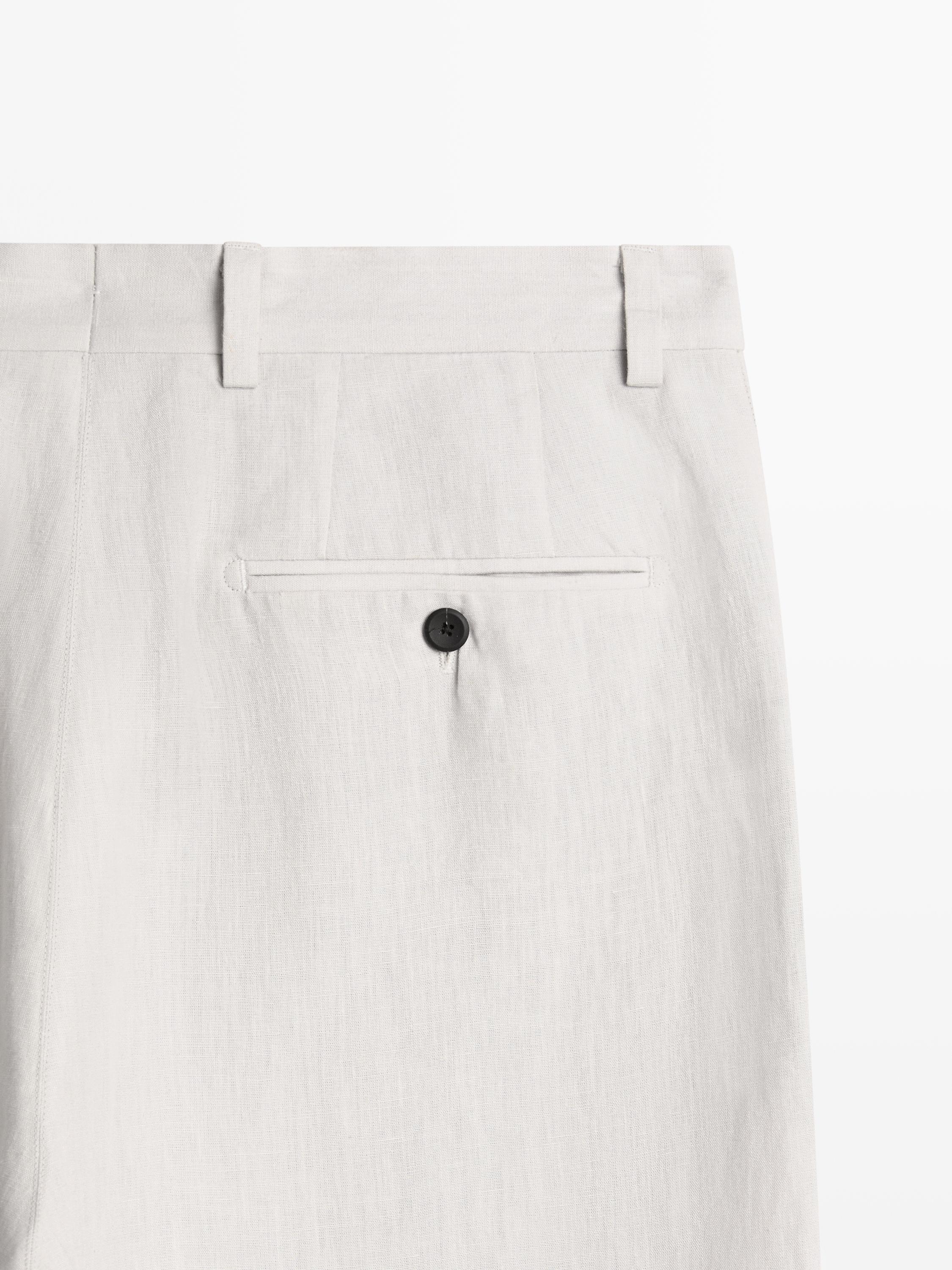 Linen tailored fit barrel trousers — ICE