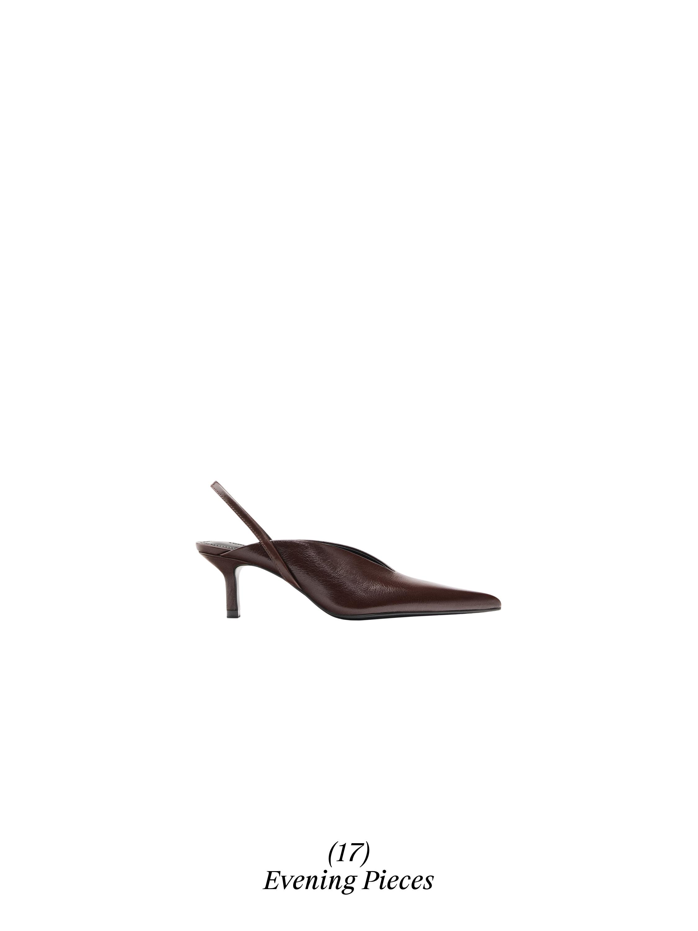 High-heel slingback shoes — BURGUNDY
