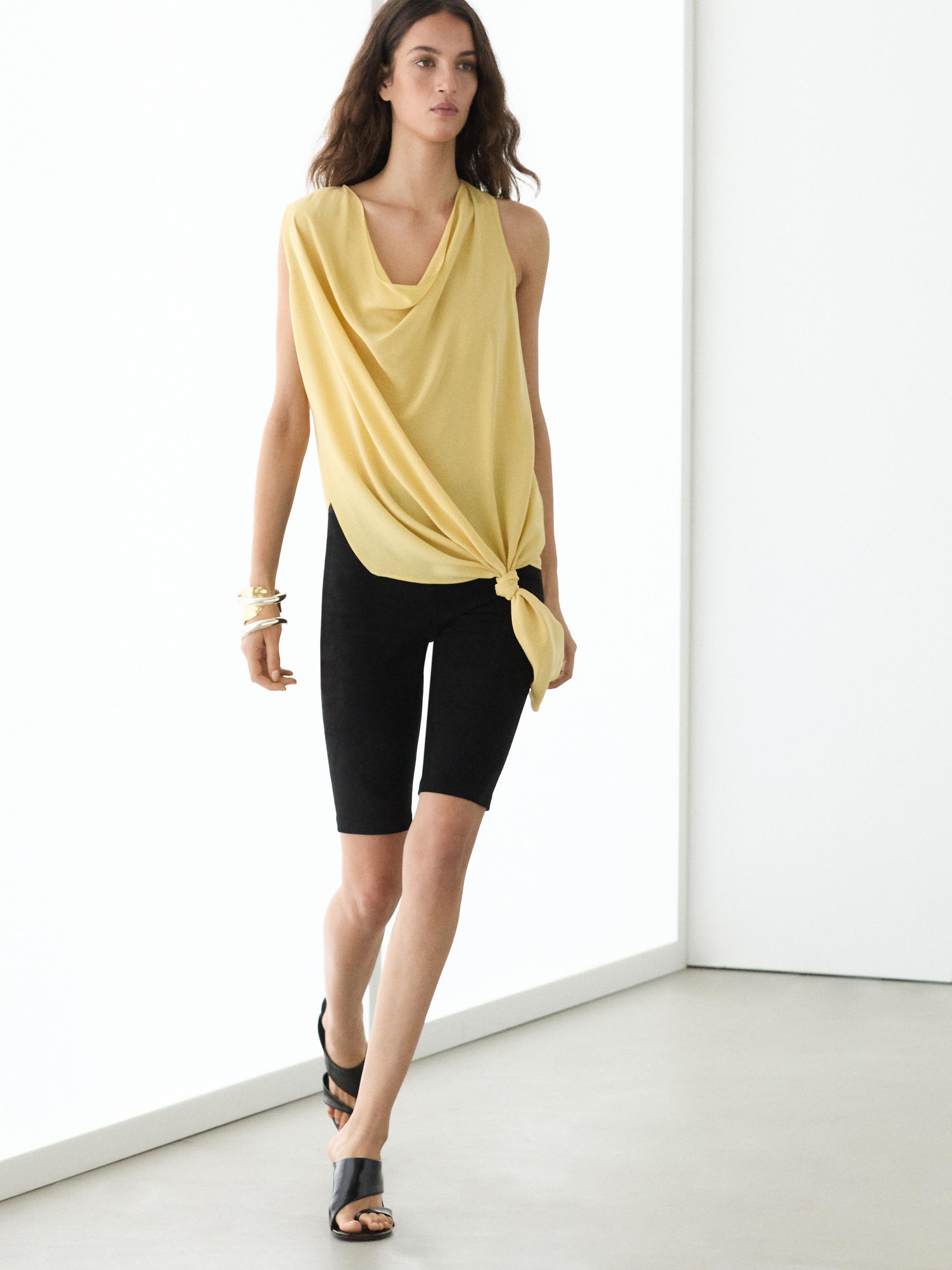 Suede leather cycling shorts — BLACK