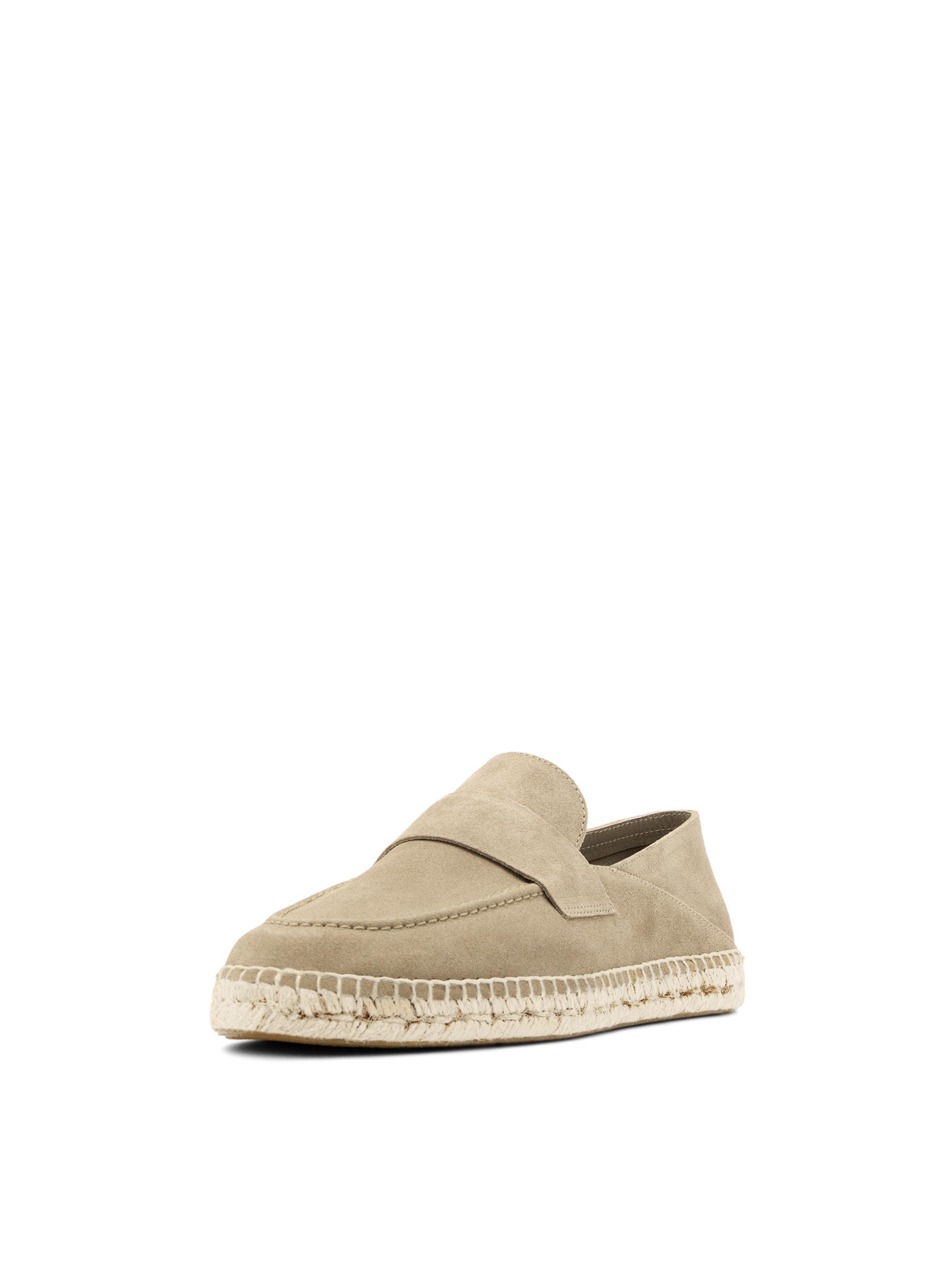 Split suede leather espadrille with piece — SAND