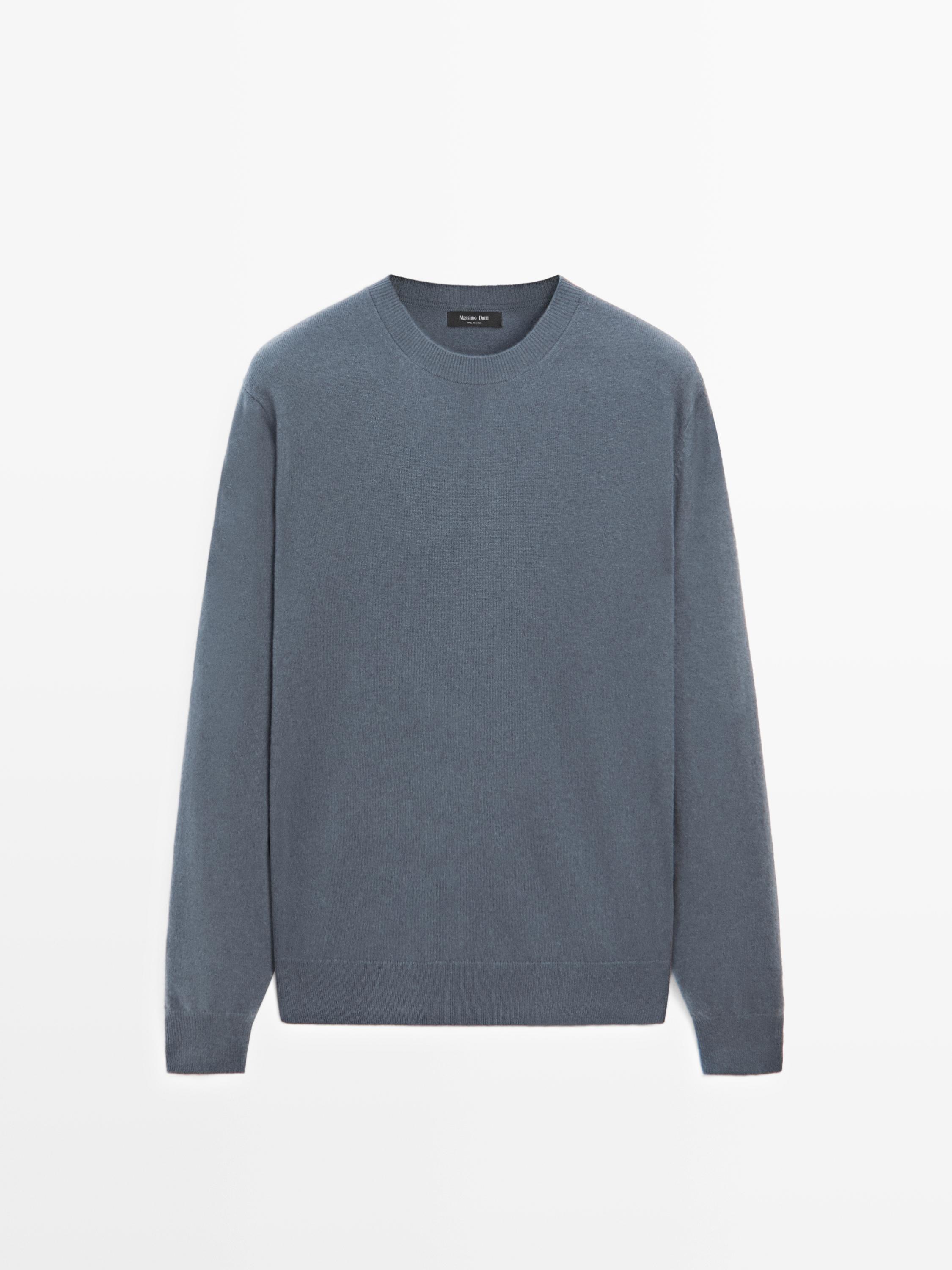 Wool blend crew neck sweater
