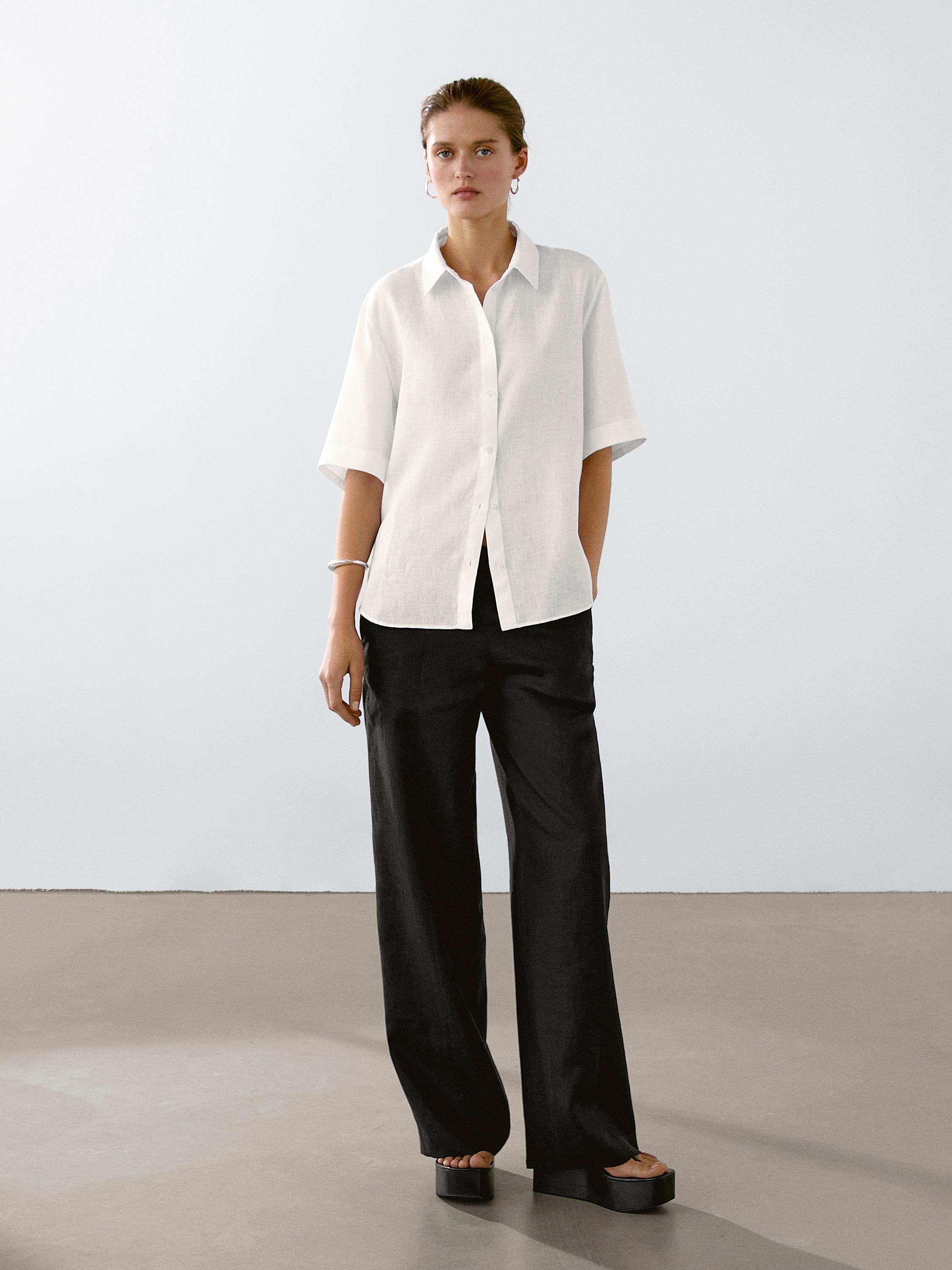 Košulja od 100 % lana kratkih rukava