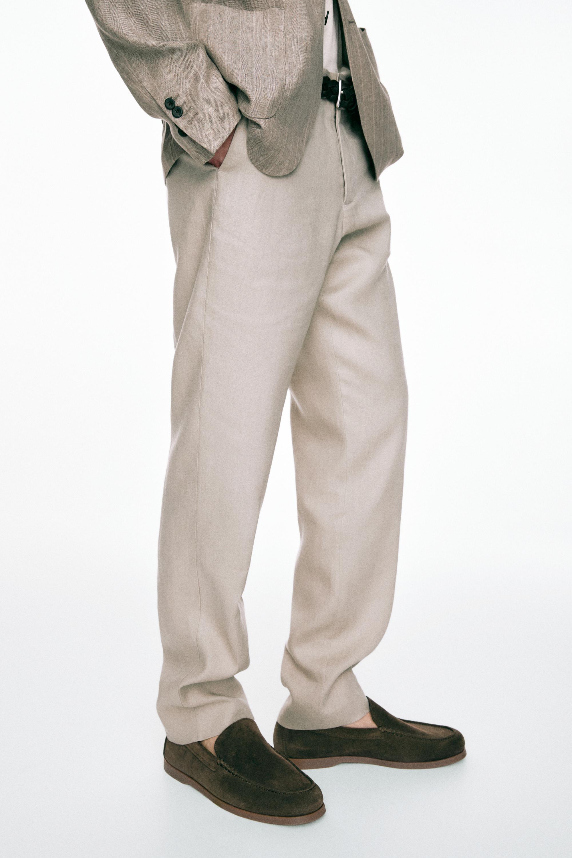 Soft split leather loafers — KHAKI