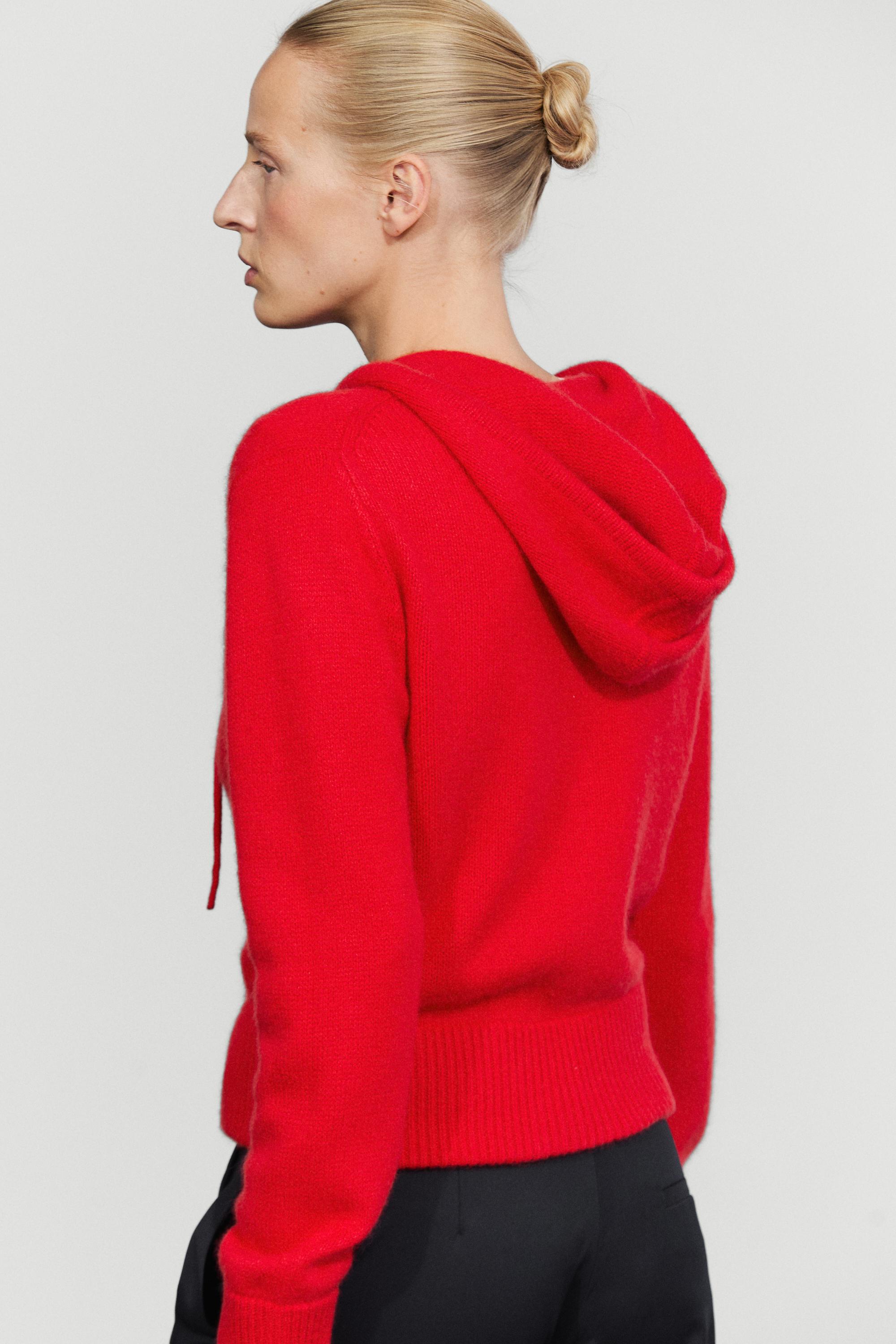 100% cashmere hooded zip-up cardigan - thumbnail 5