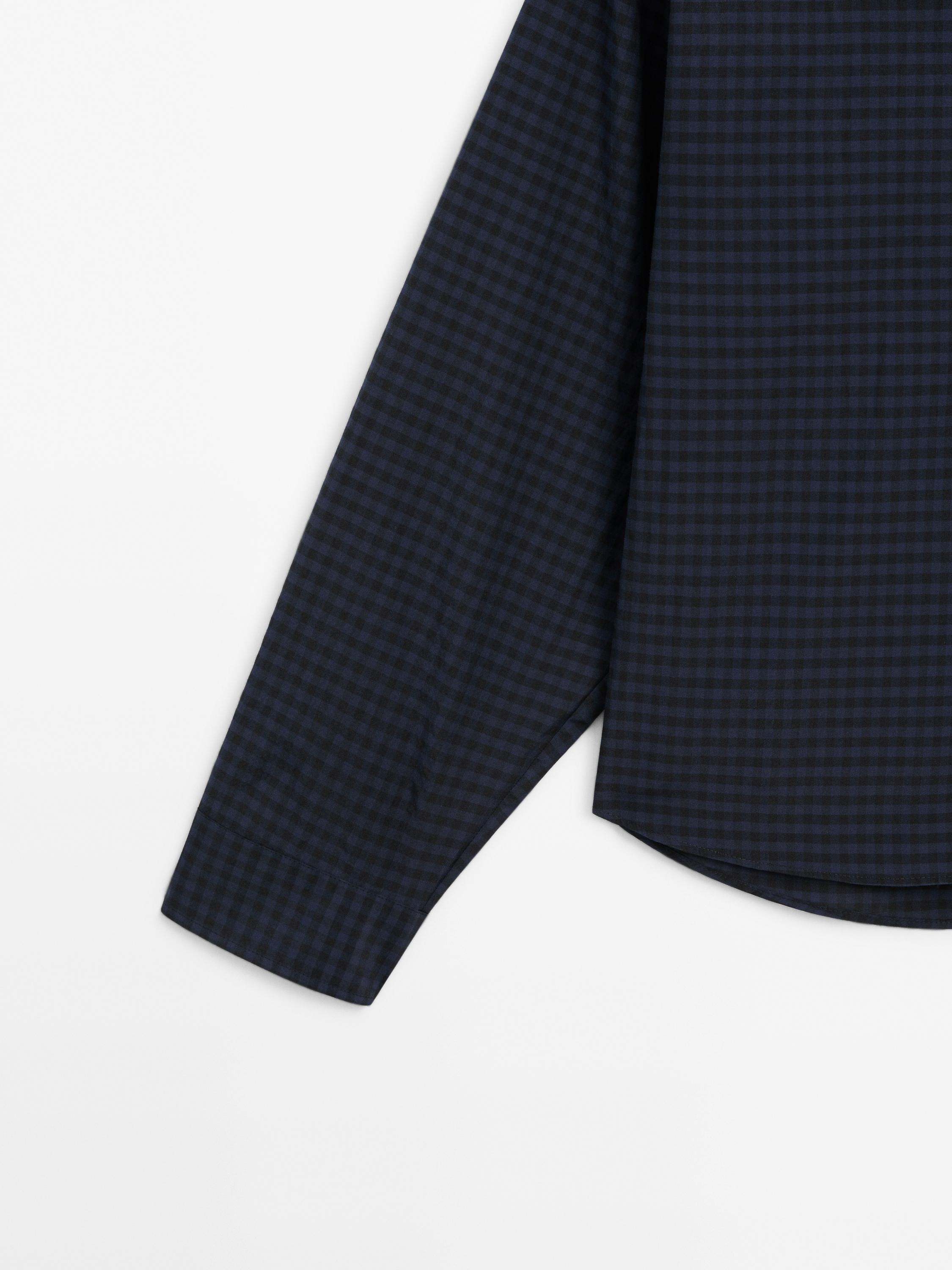 Check cotton blend shirt
