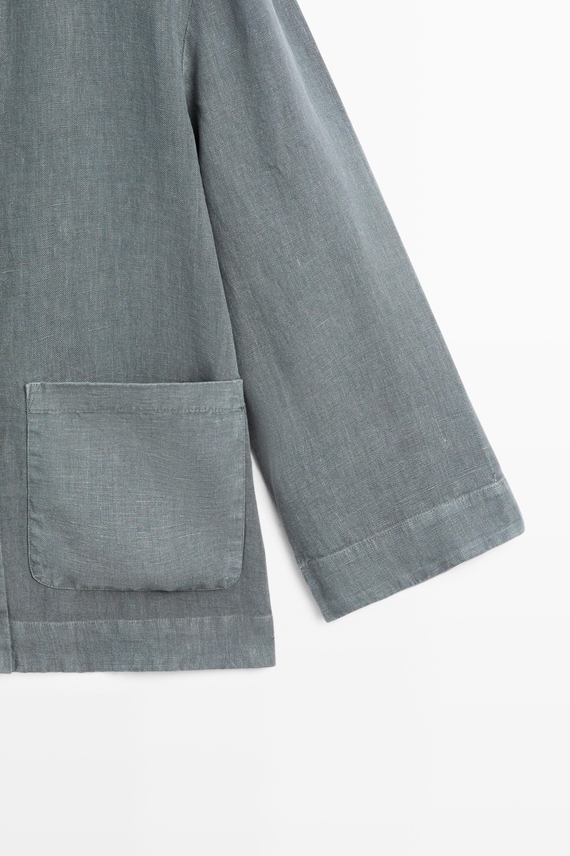 100% linen kimono with bows — BLUE