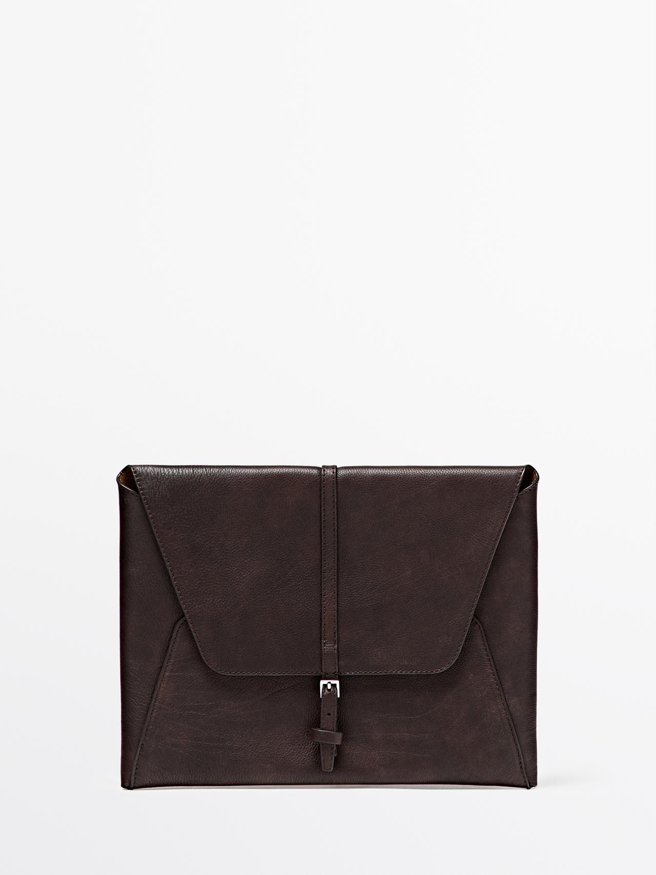 Housse Ipad En Cuir Nappa - Marron - 01 - Massimo Dutti - Femme