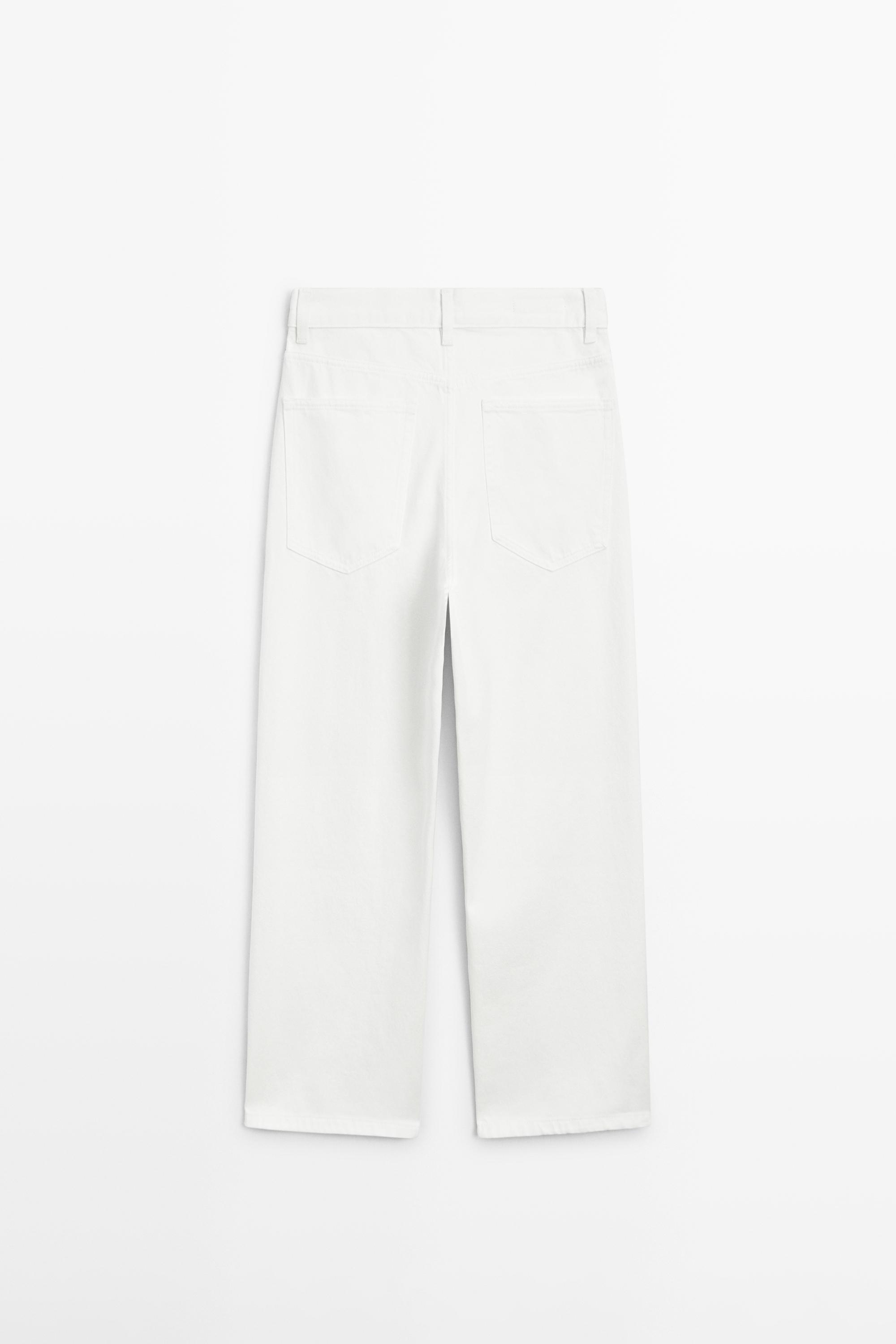 Mid-rise cropped wide-leg jeans — Off white