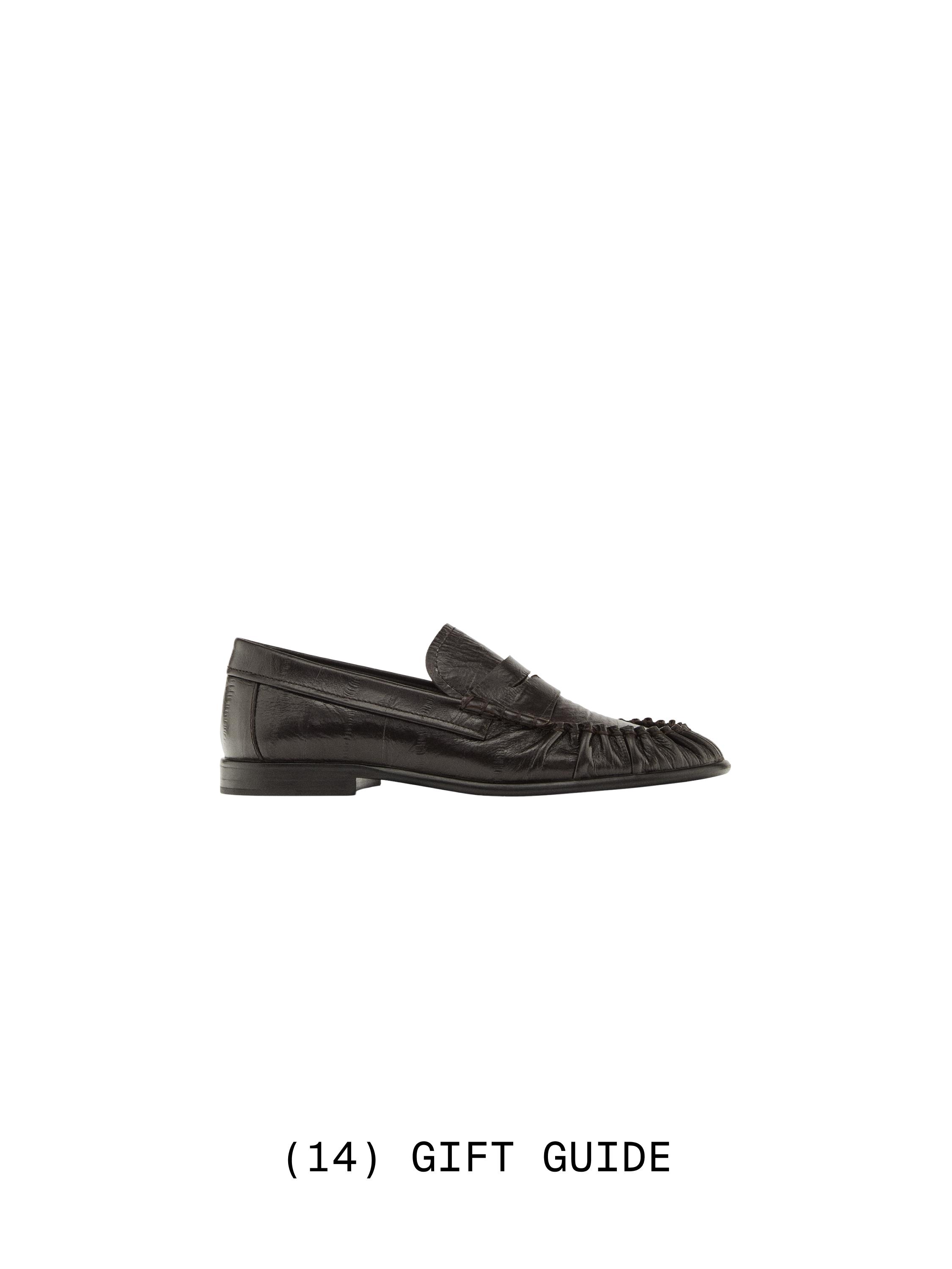 Embossed leather loafers — BROWN