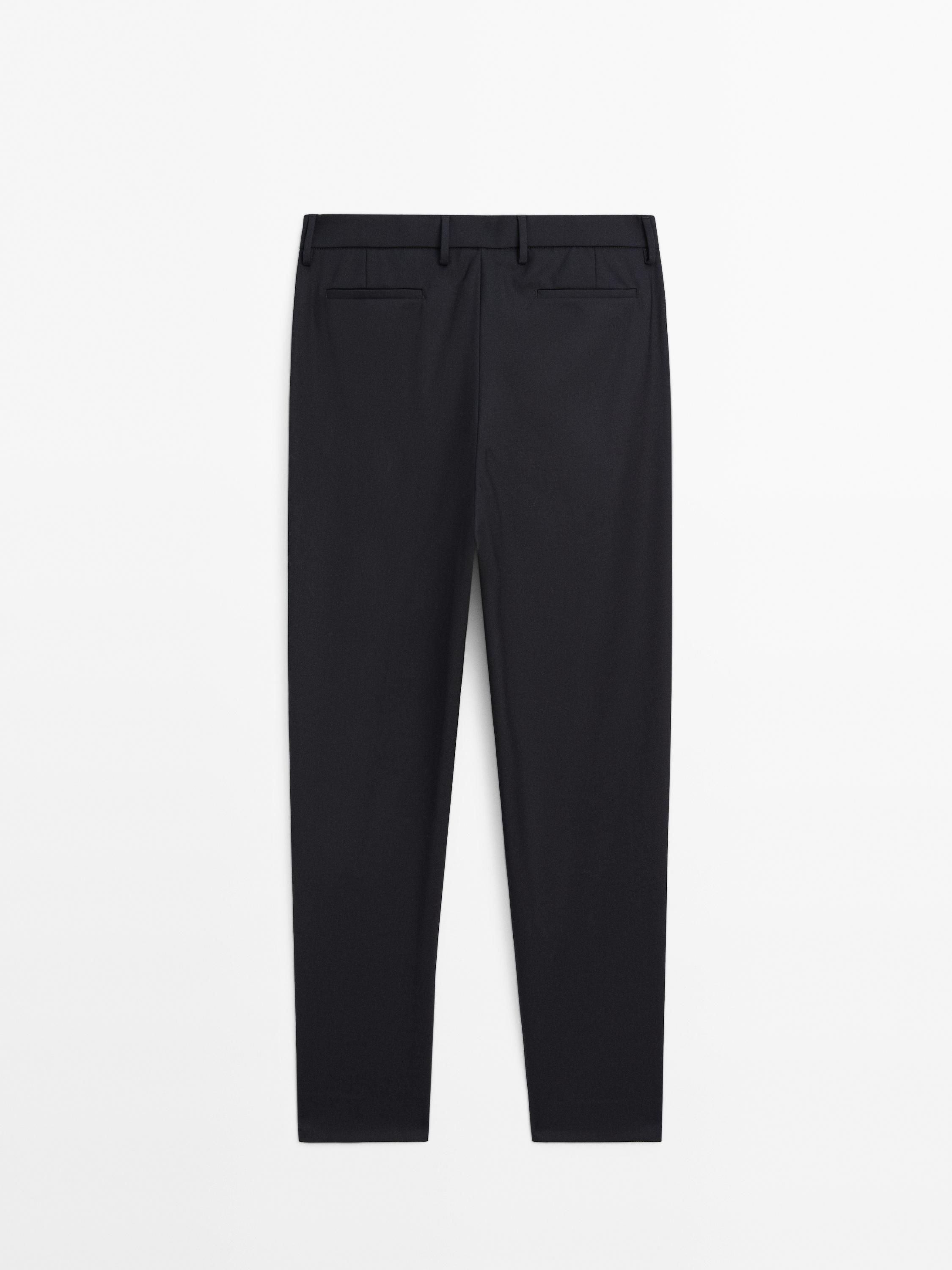 Twill trousers with wool