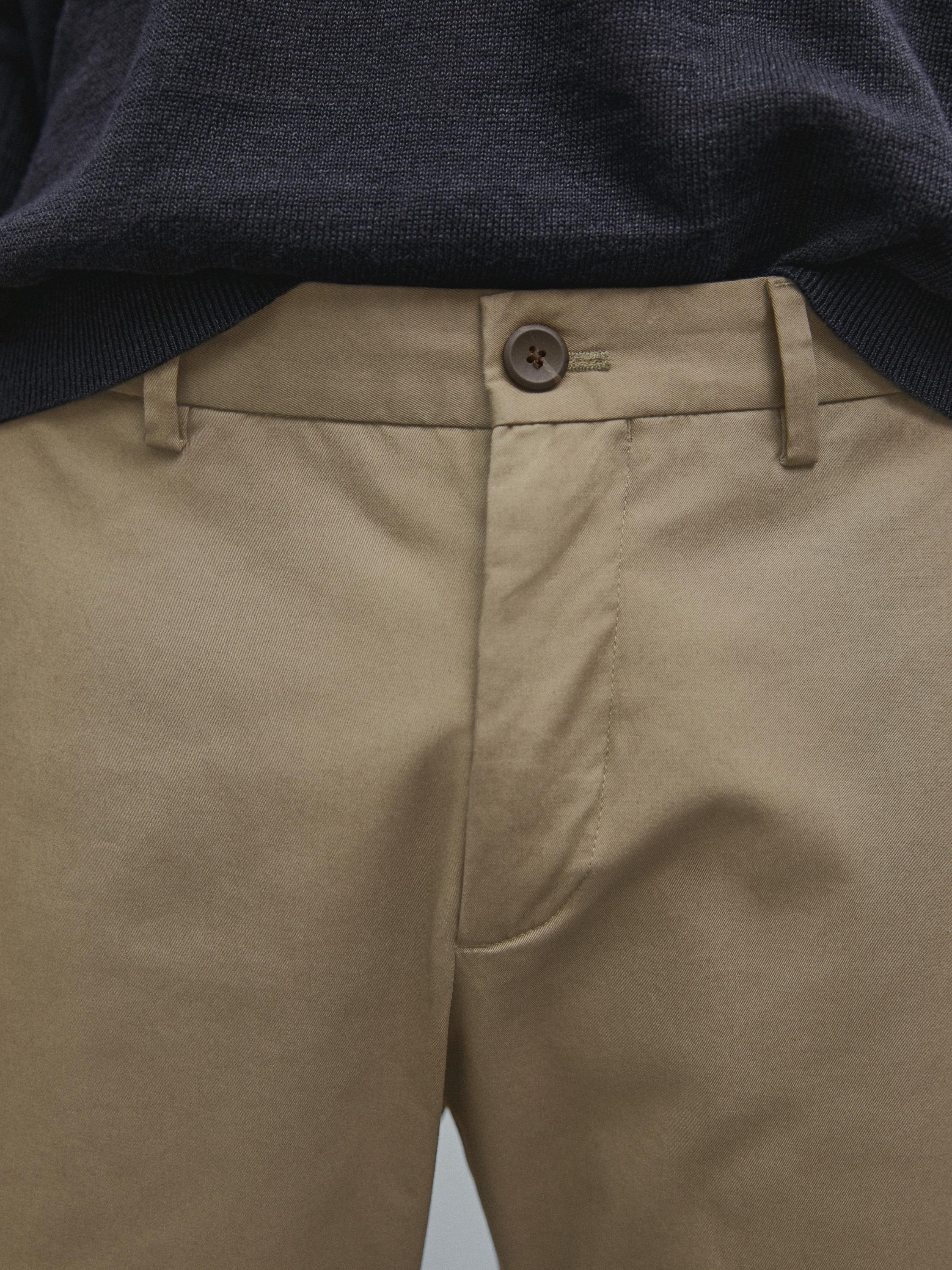 Pantalon slim en coton mélangé
