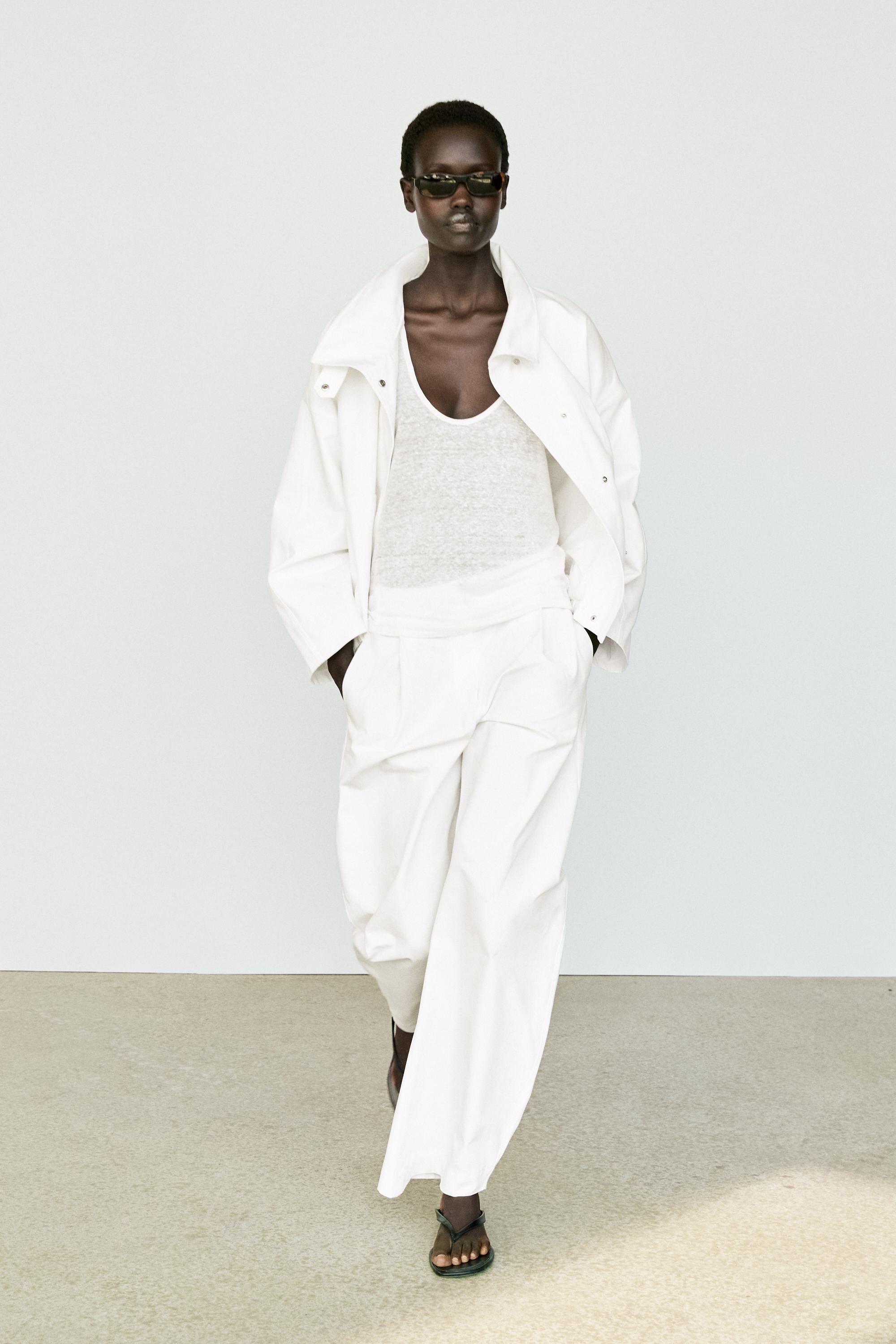 Flowing barrel fit pants — WHITE