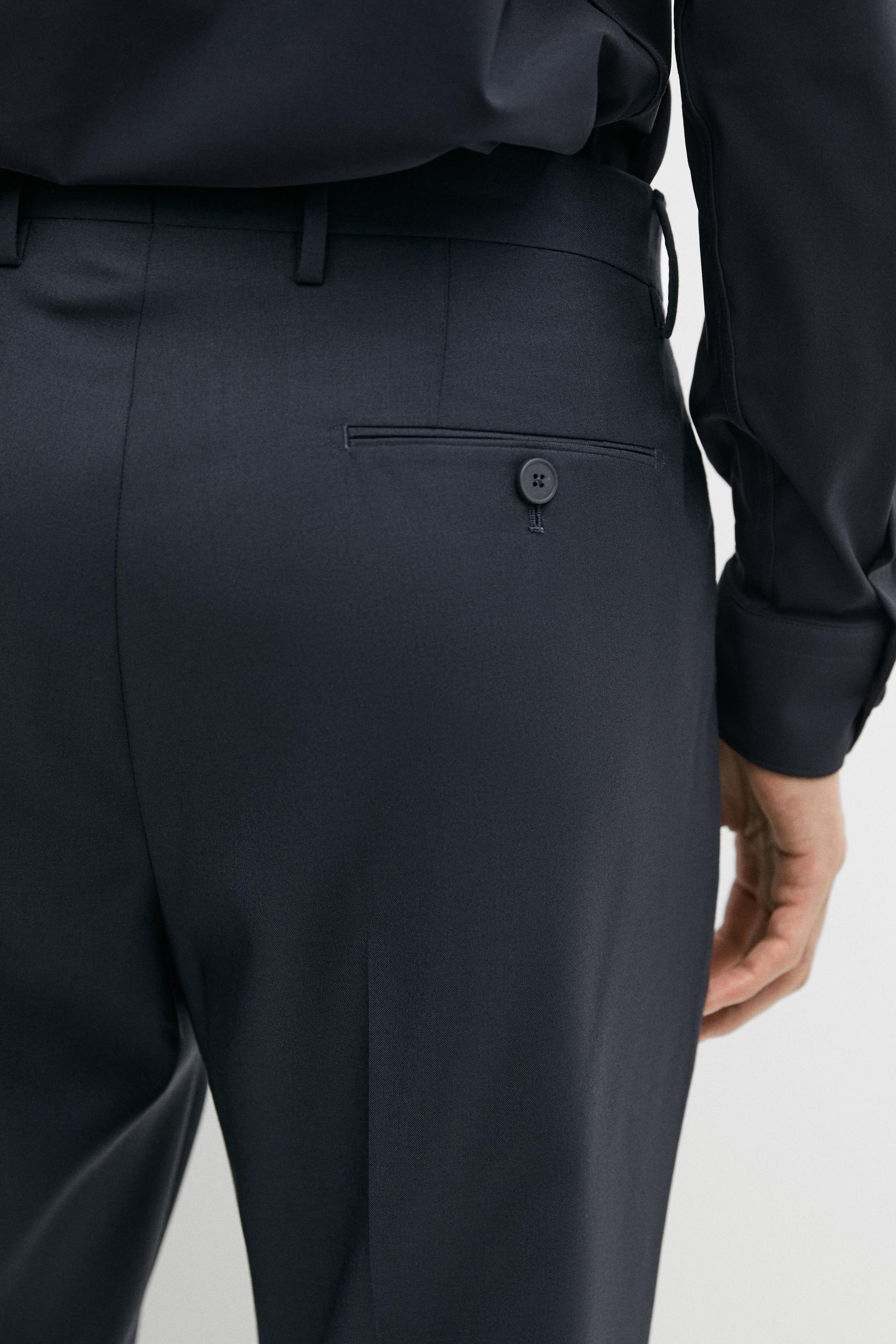 Cold wool suit trousers — NAVY BLUE