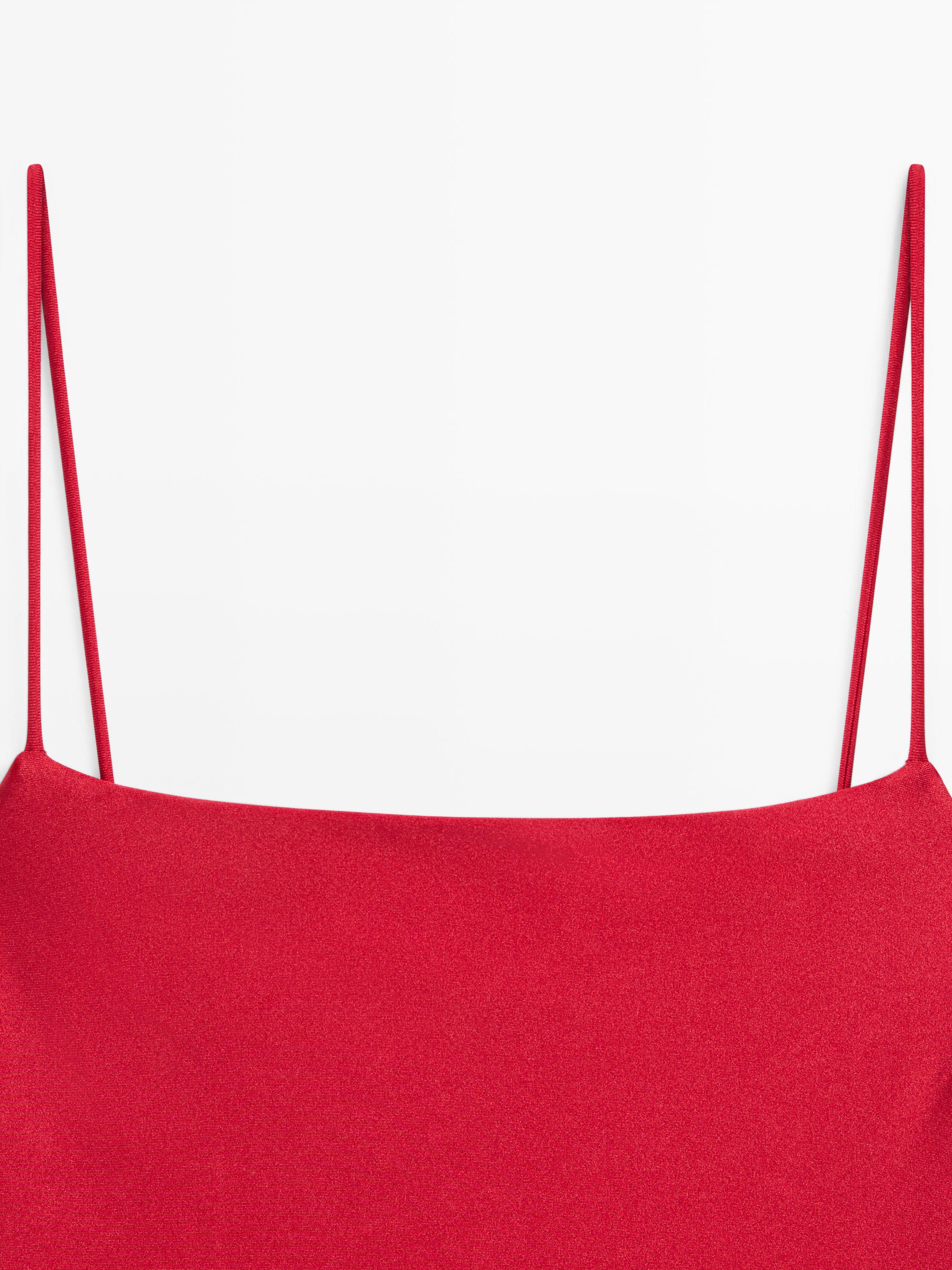Swimsuit with thin straps — RED